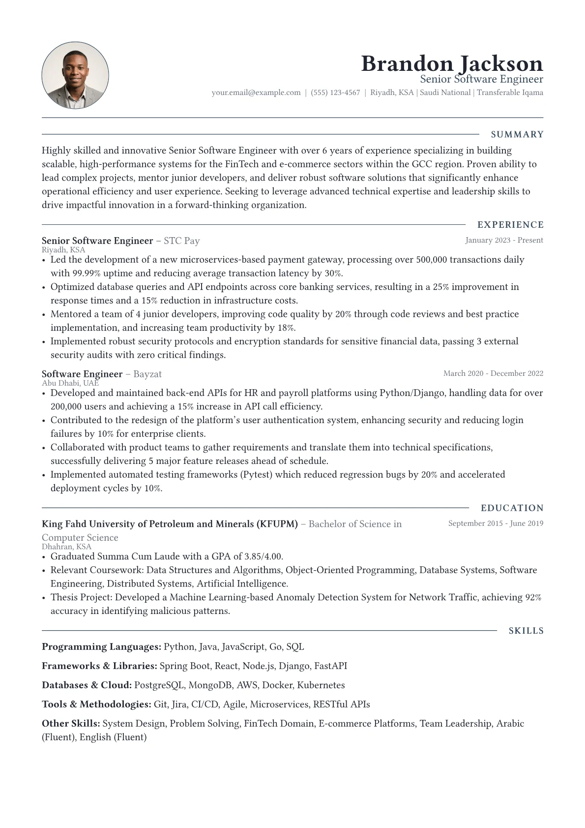 Senior Software Engineer version - Page 1