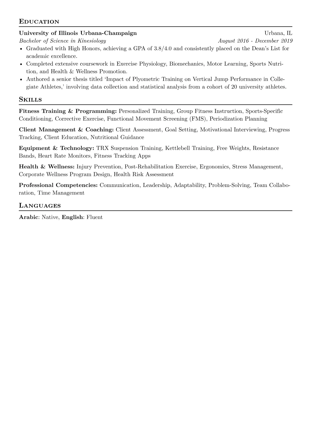 Gym Trainer resume example, Corporate & Sports, page 2