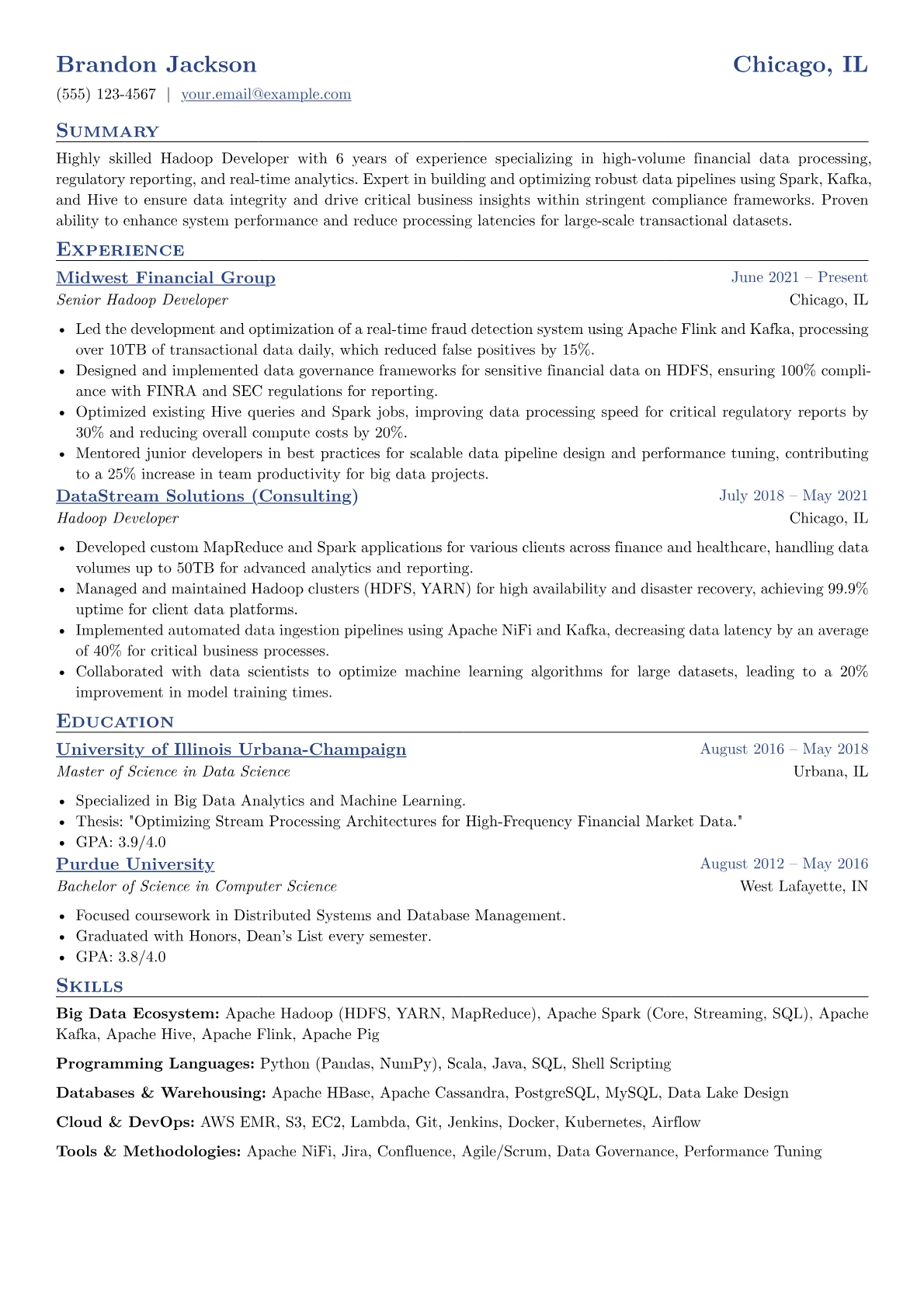 Hadoop Developer version - Page 1