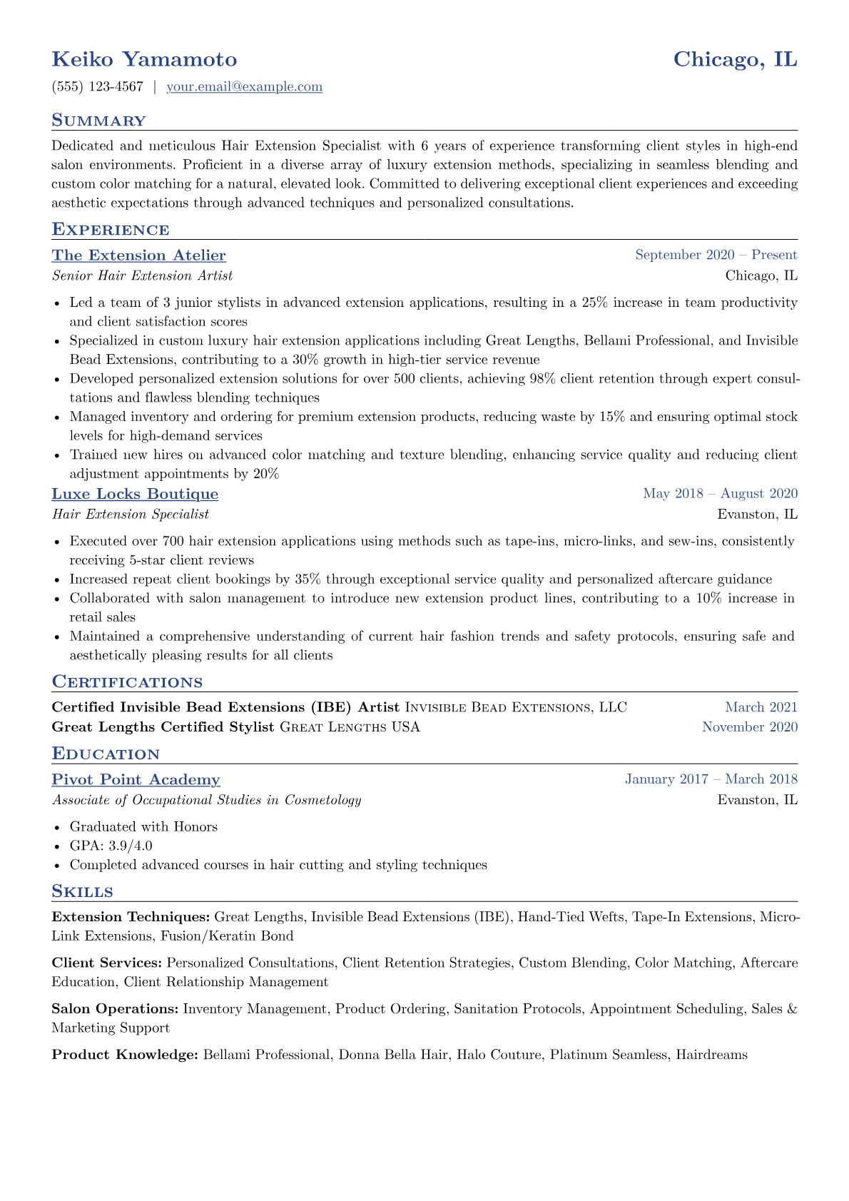 Hair Extension Specialist version - Page 1