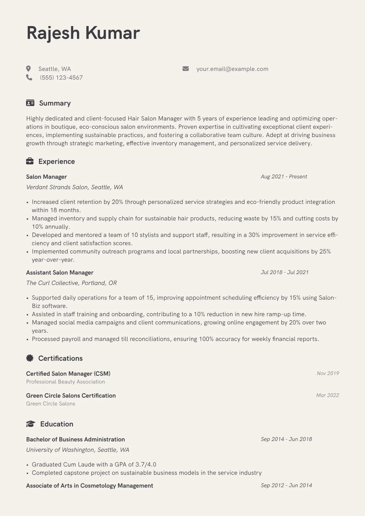 Hair Salon Manager version - Page 1