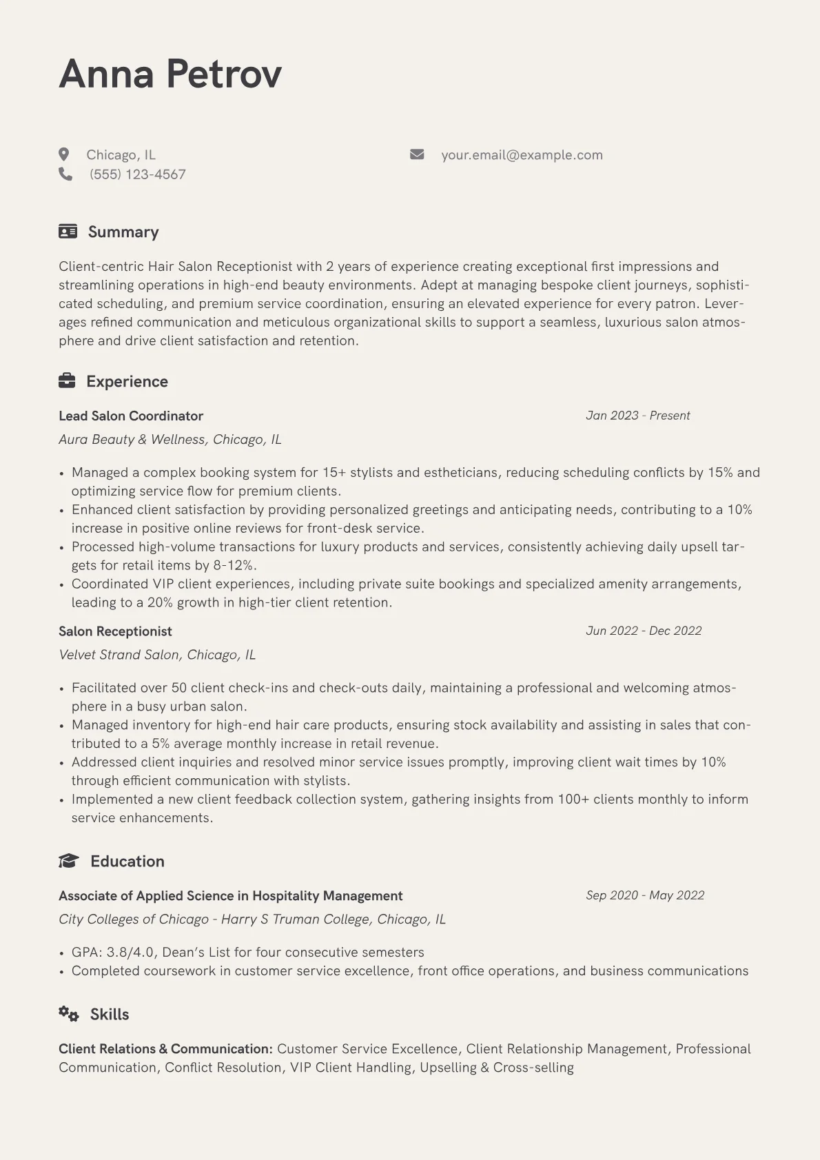 Entry-Level Hair Salon version - Page 1