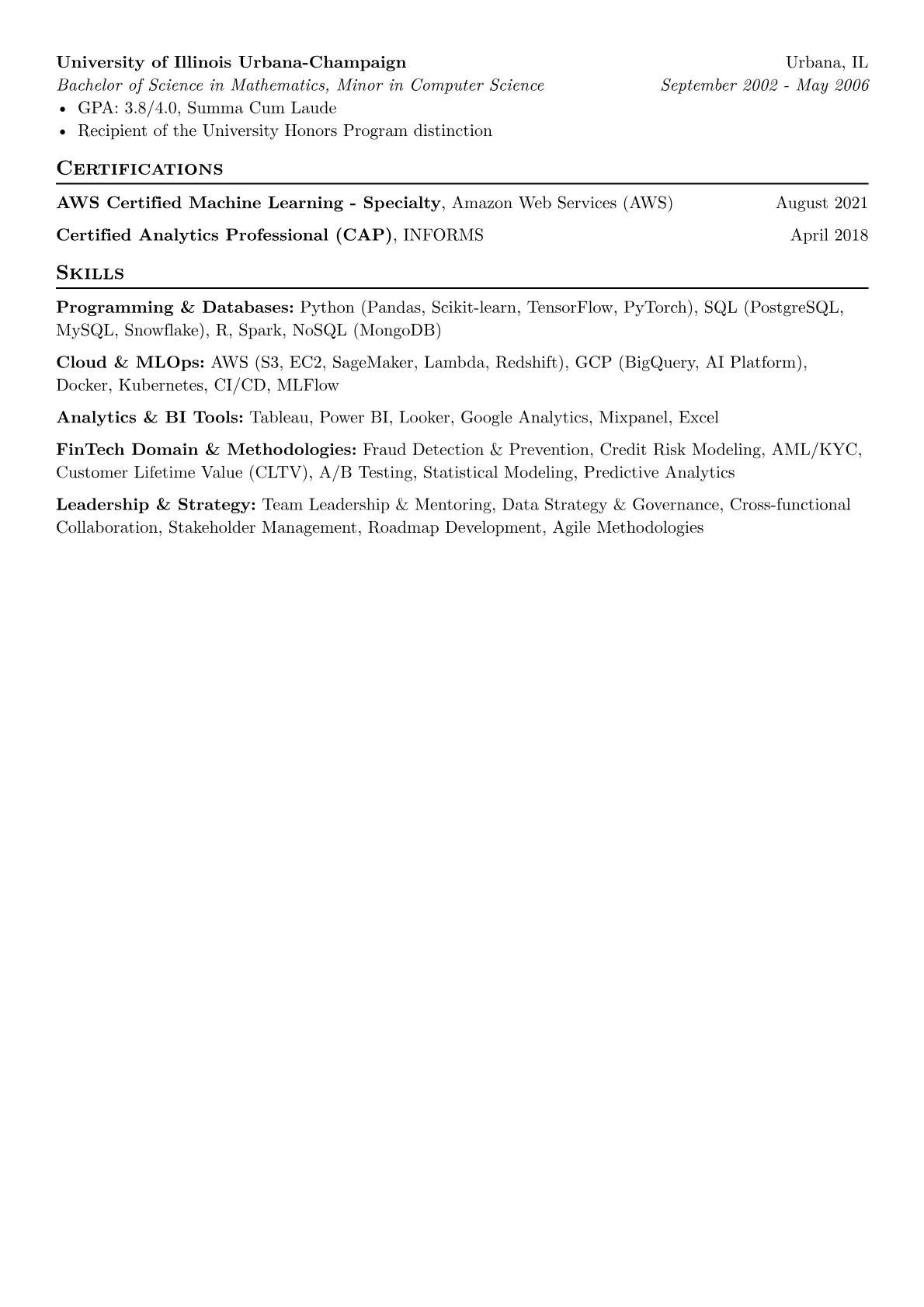 FinTech AI/ML Leader version - Page 2