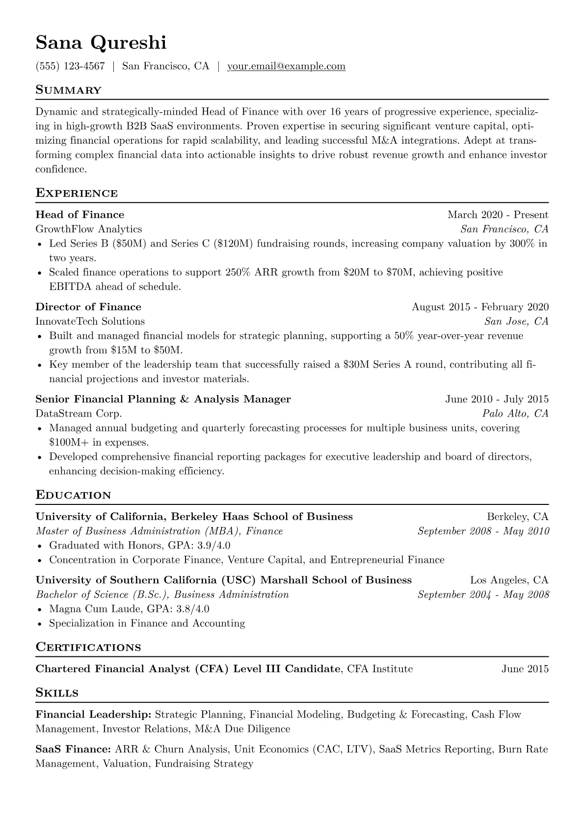 Startup Finance Leader version - Page 1
