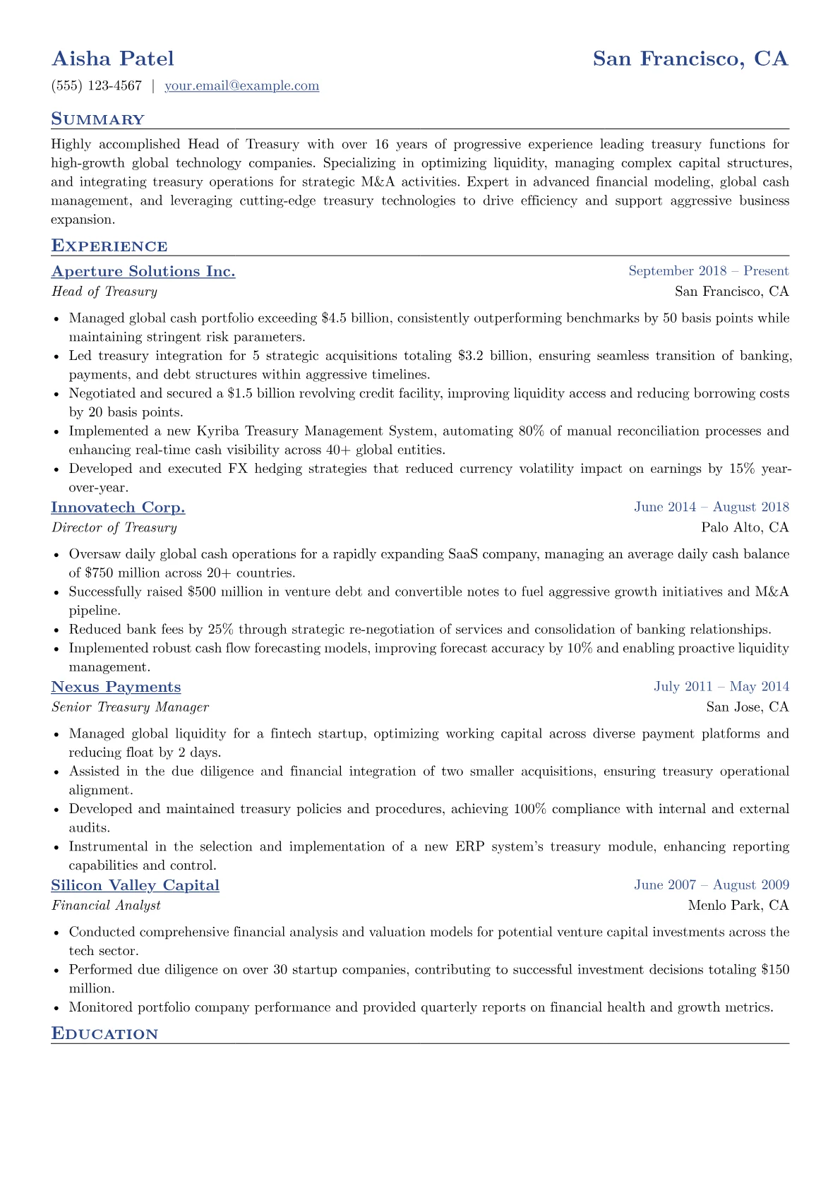 Head of Treasury version - Page 1