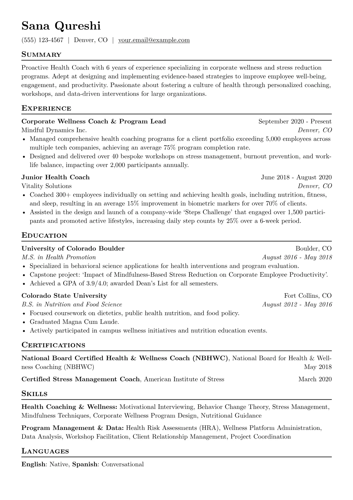 Health Coaching & Wellness version - Page 1