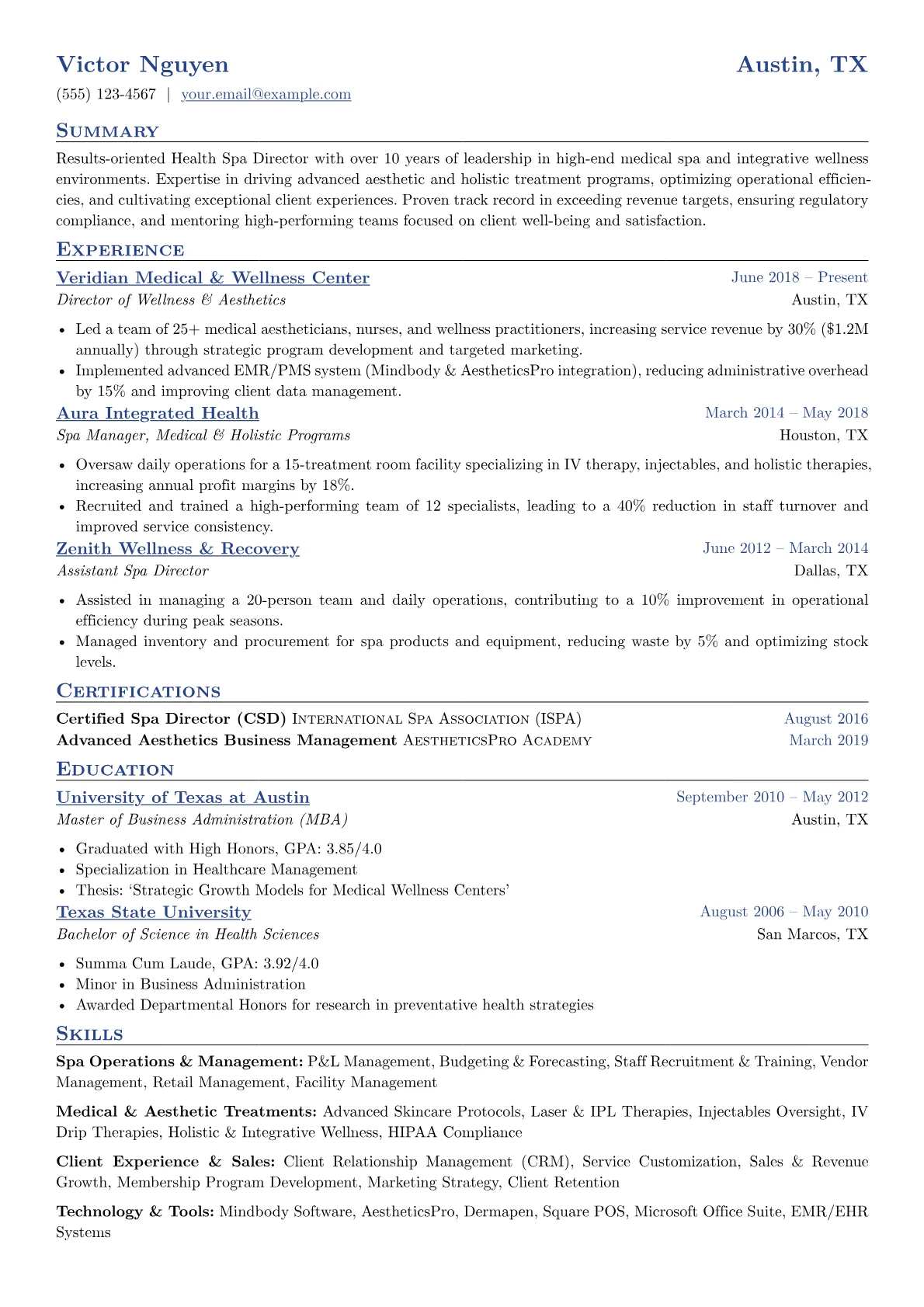 Health Spa Director version - Page 1