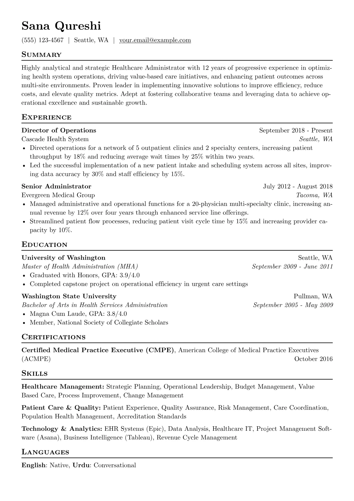 Healthcare Management version - Page 1