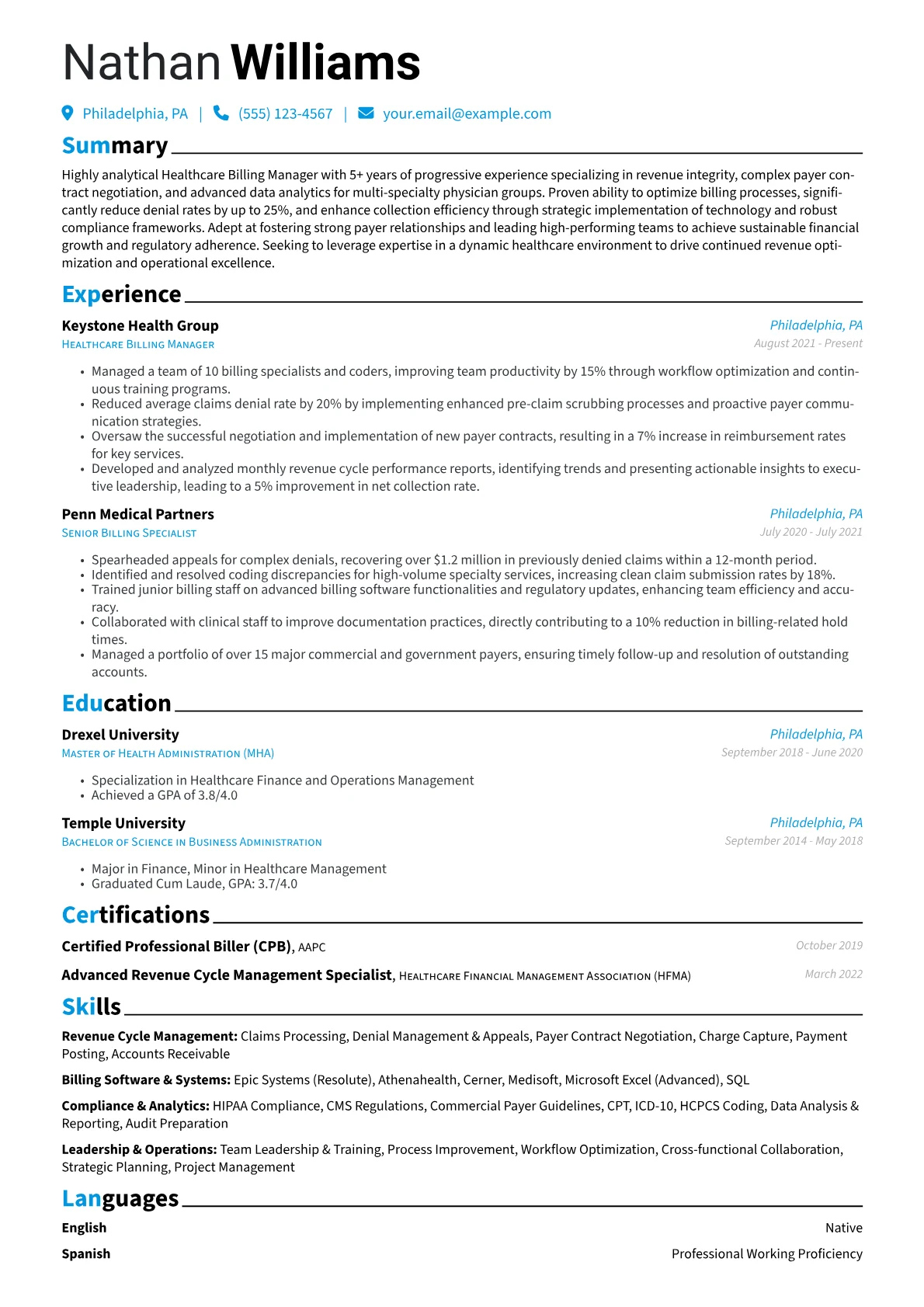 Revenue Cycle Management version - Page 1