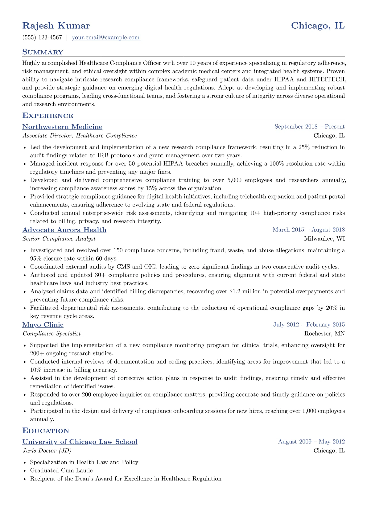 Healthcare Compliance version - Page 1