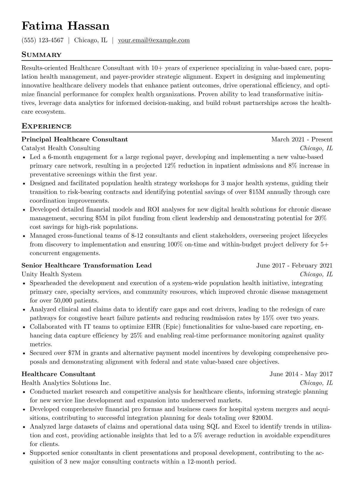 Healthcare Consultant version - Page 1