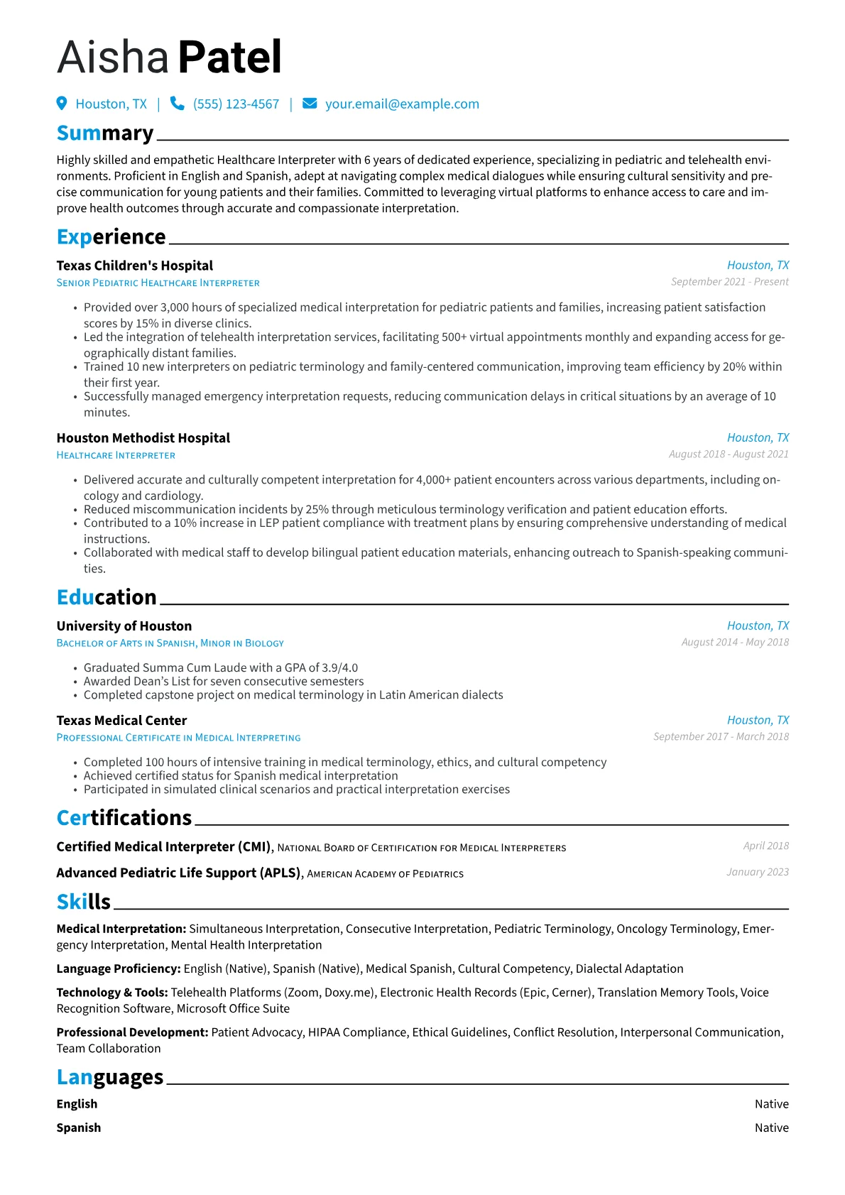 Healthcare Interpreter version - Page 1