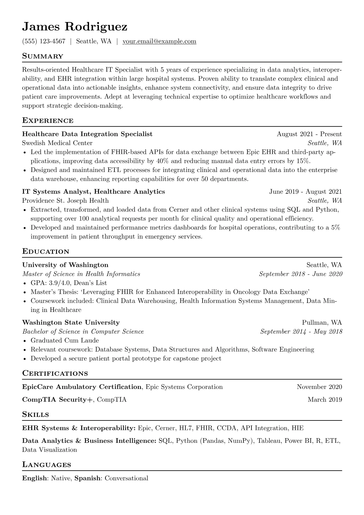 Healthcare Data version - Page 1