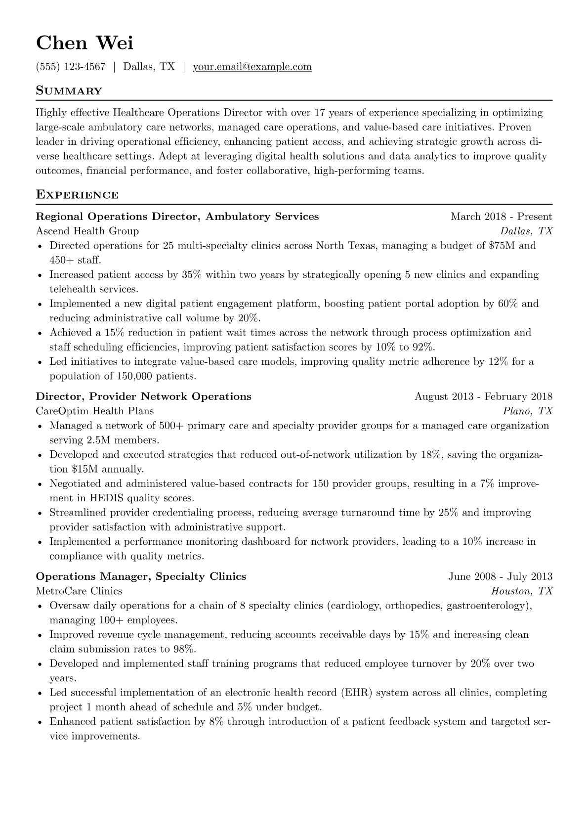 Healthcare Operations version - Page 1