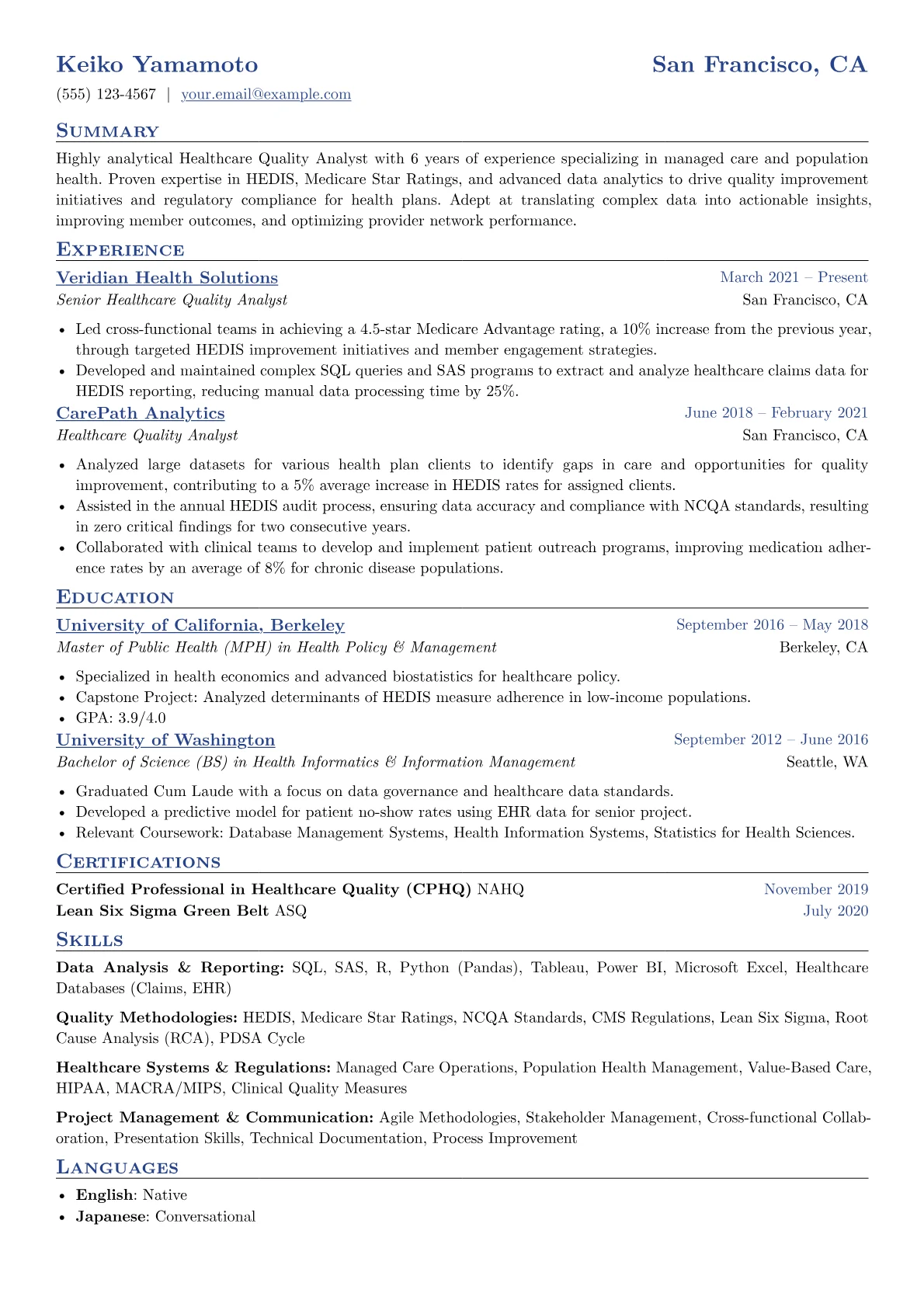 Healthcare Quality version - Page 1