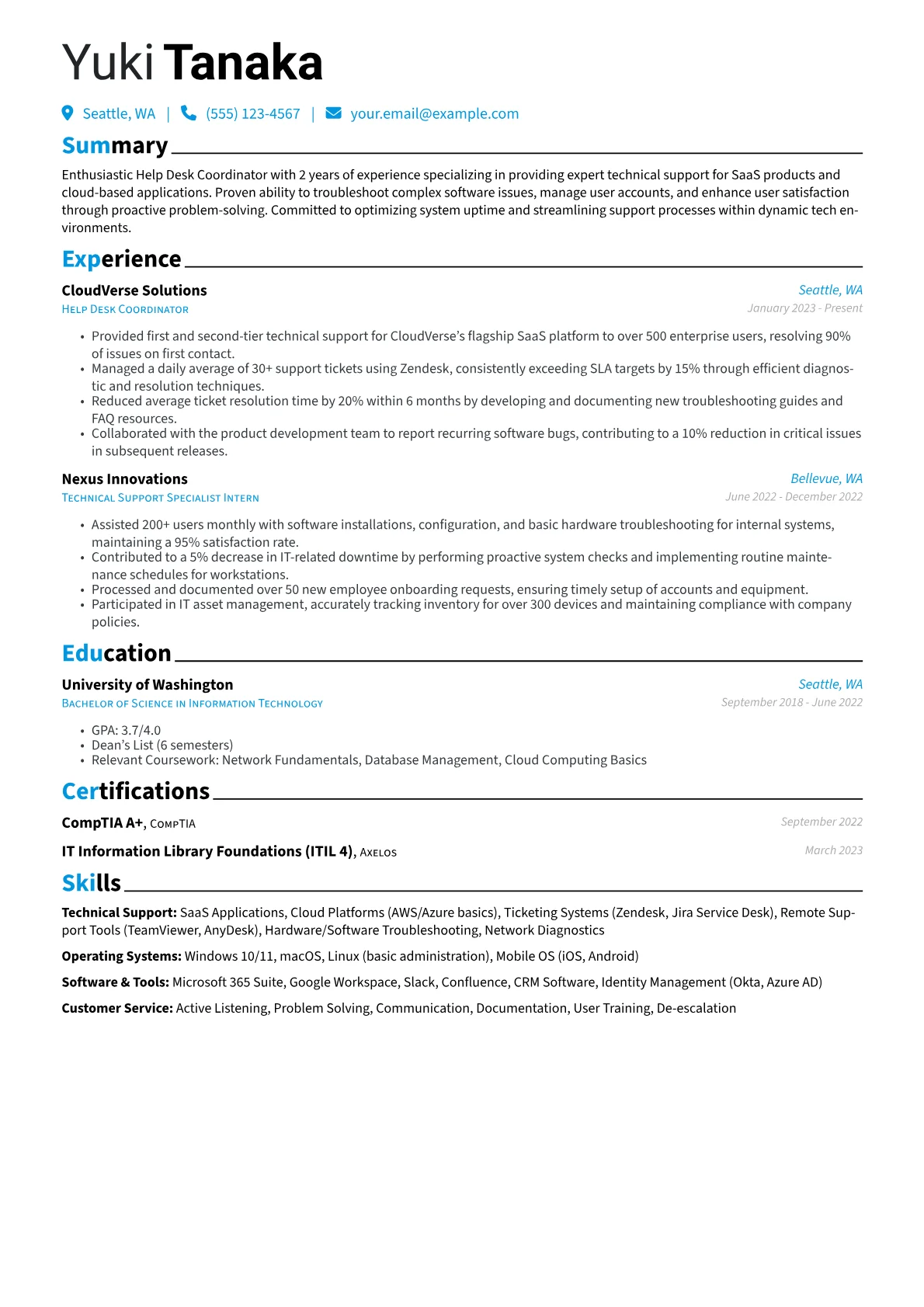 Help Desk Coordinator version - Page 1