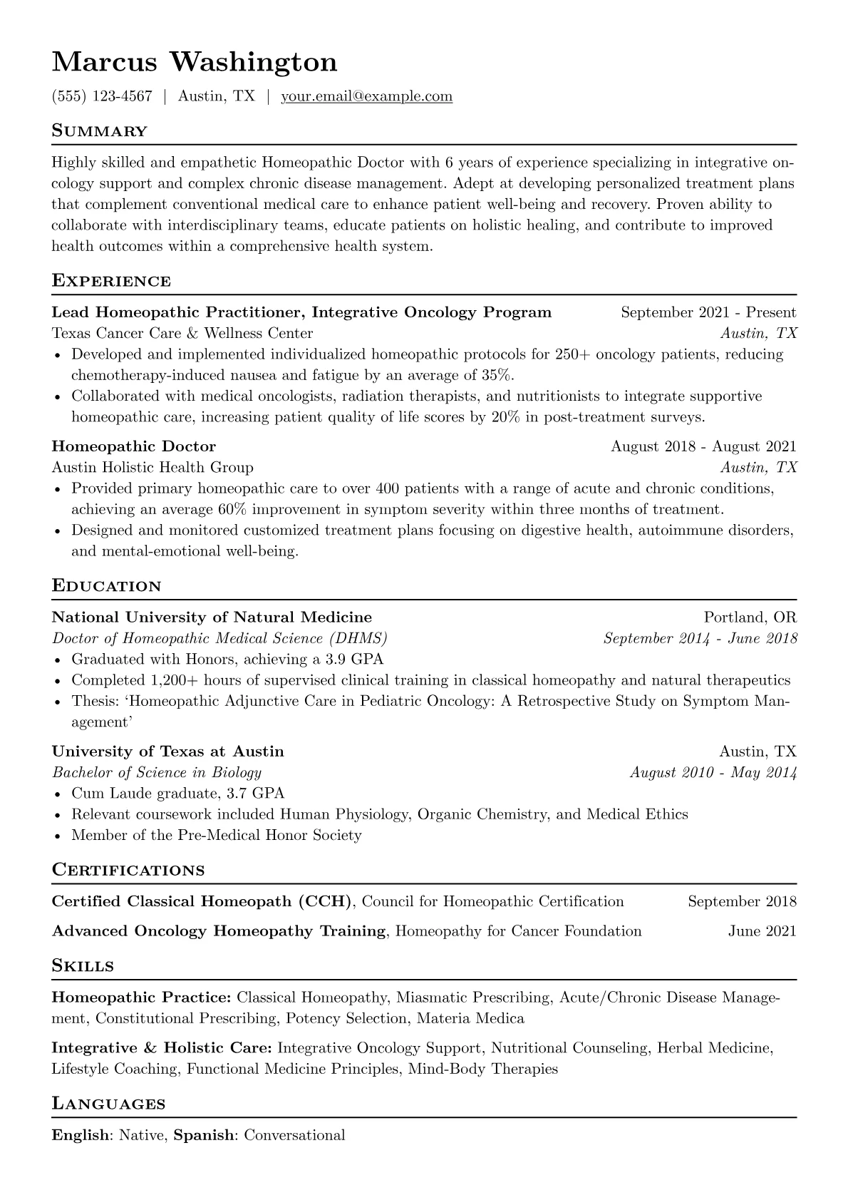 Homeopathic Doctor version - Page 1