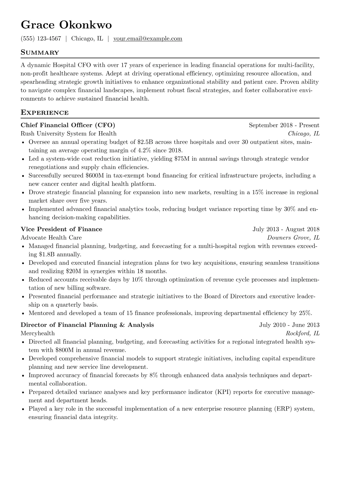 Hospital CFO version - Page 1