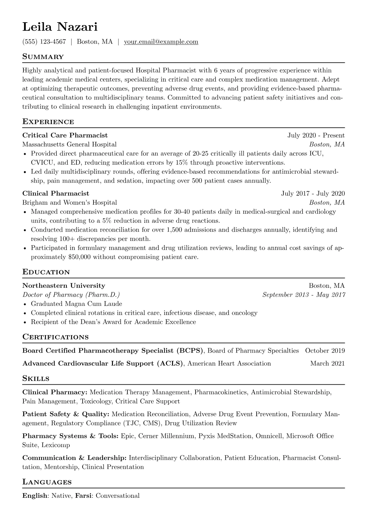 Critical Care Specialist version - Page 1