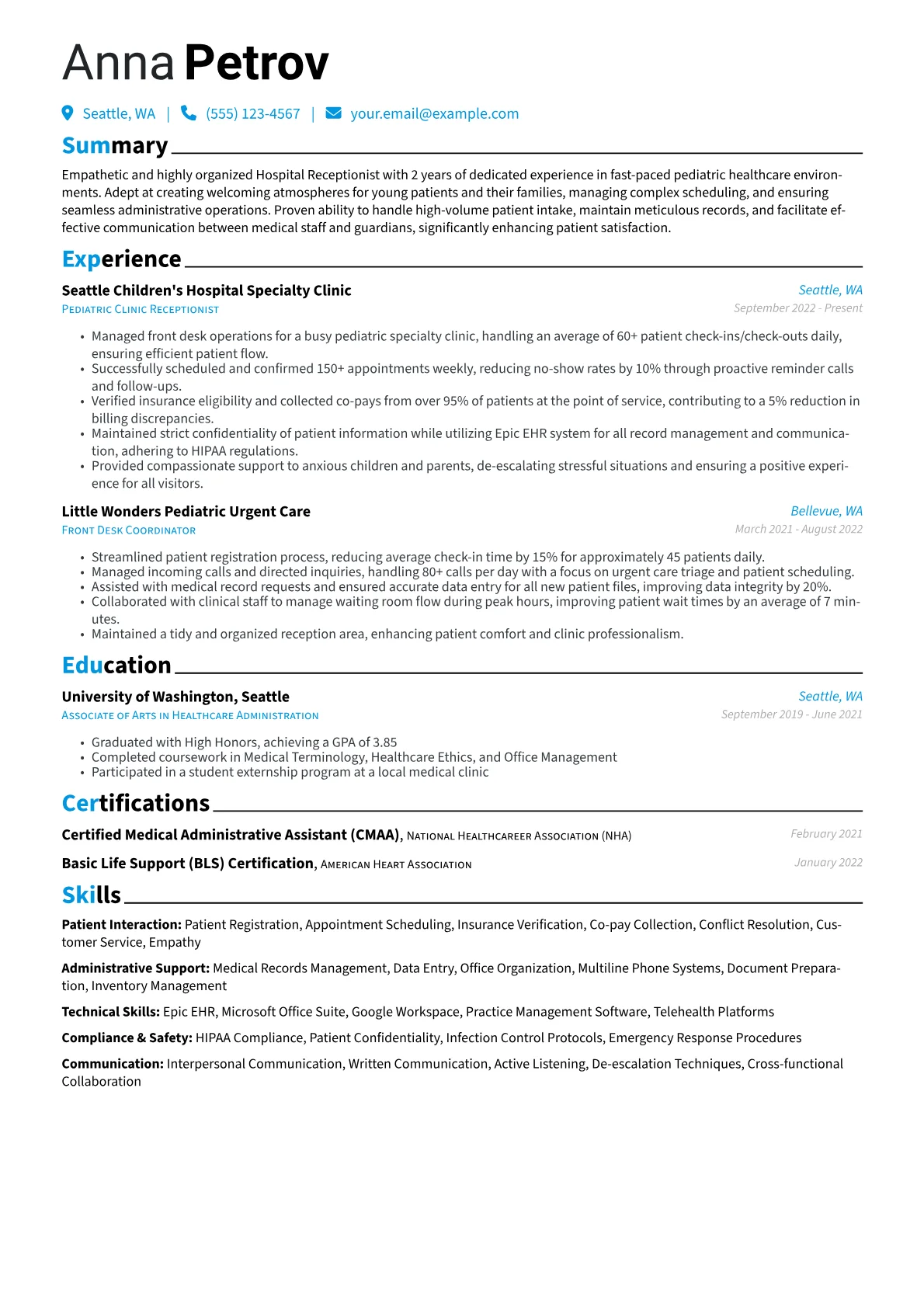 Pediatric Clinic version - Page 1