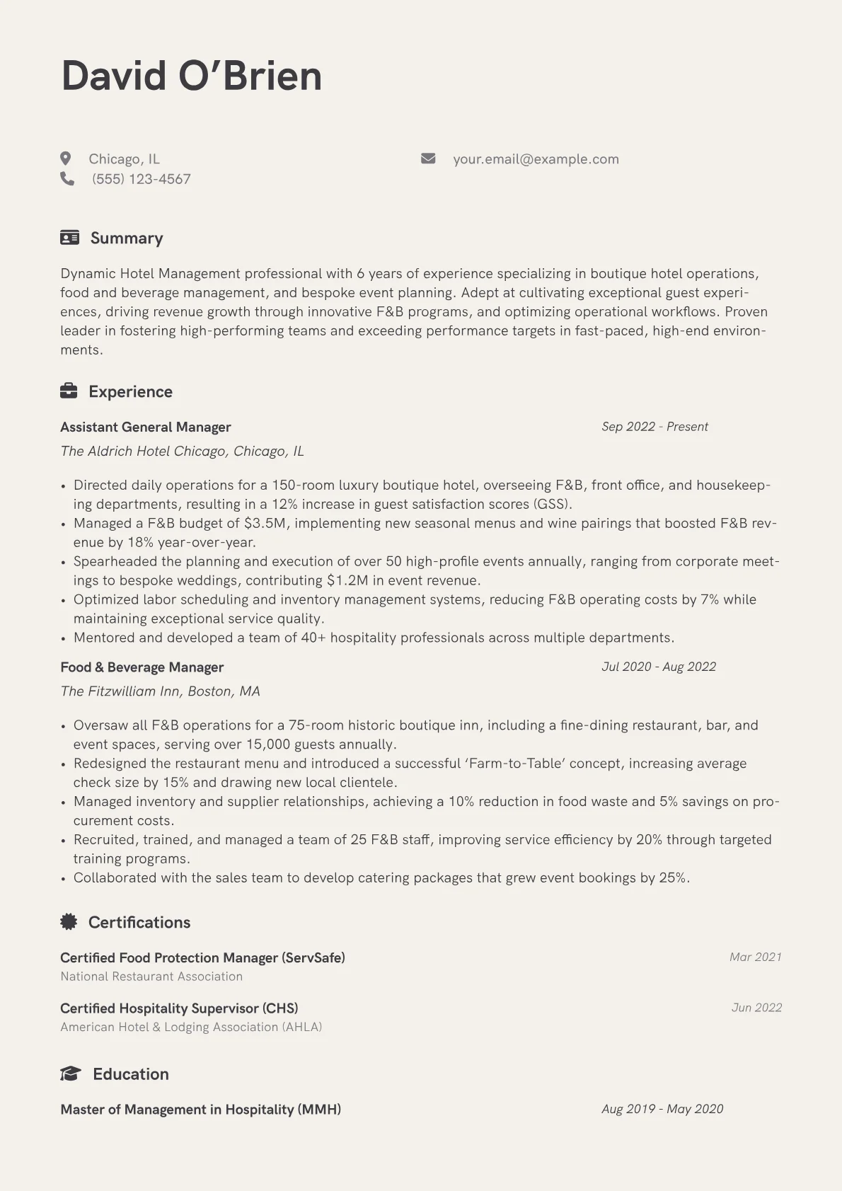Boutique Hotel & F&B version - Page 1
