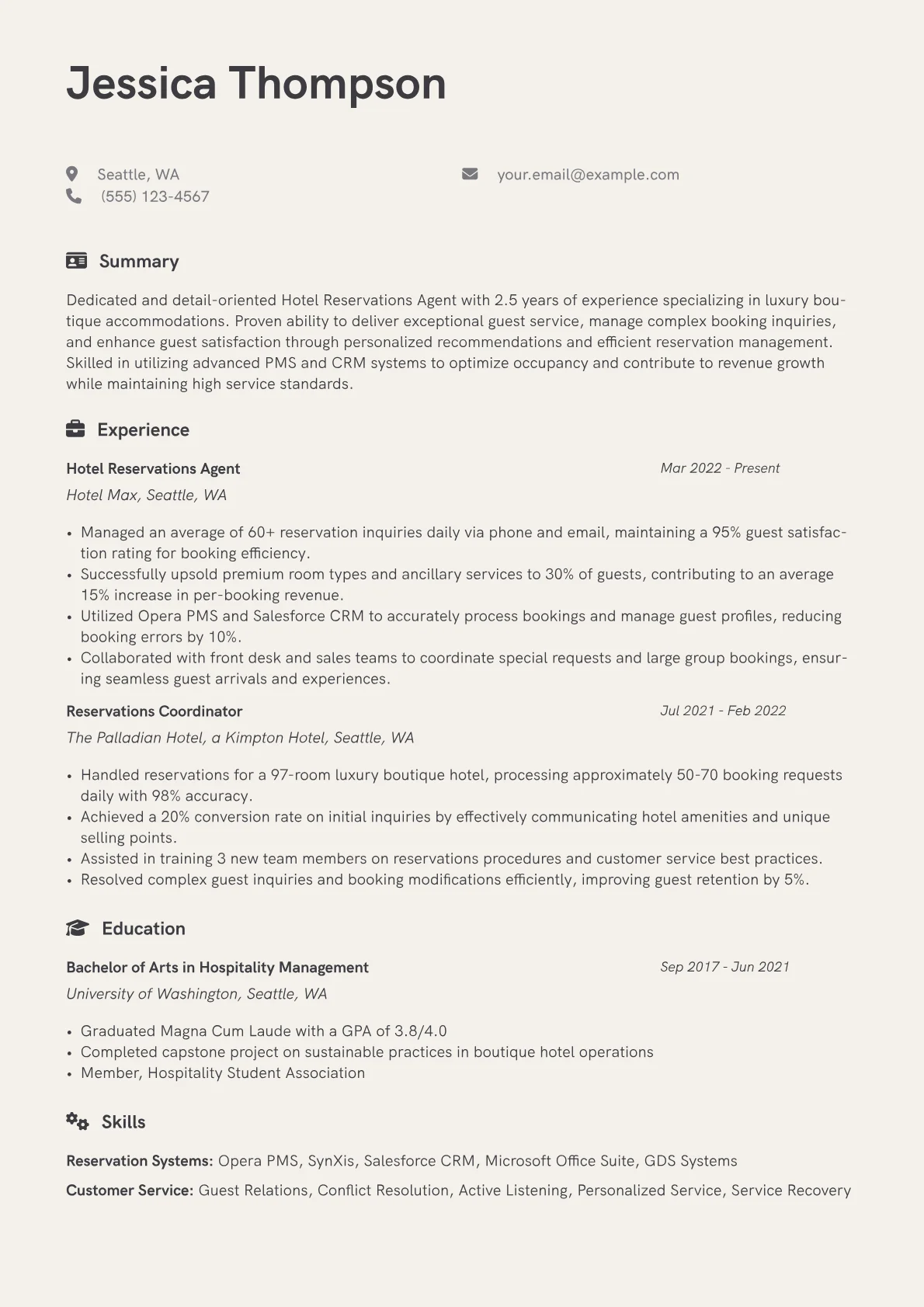 Reservation Systems version - Page 1