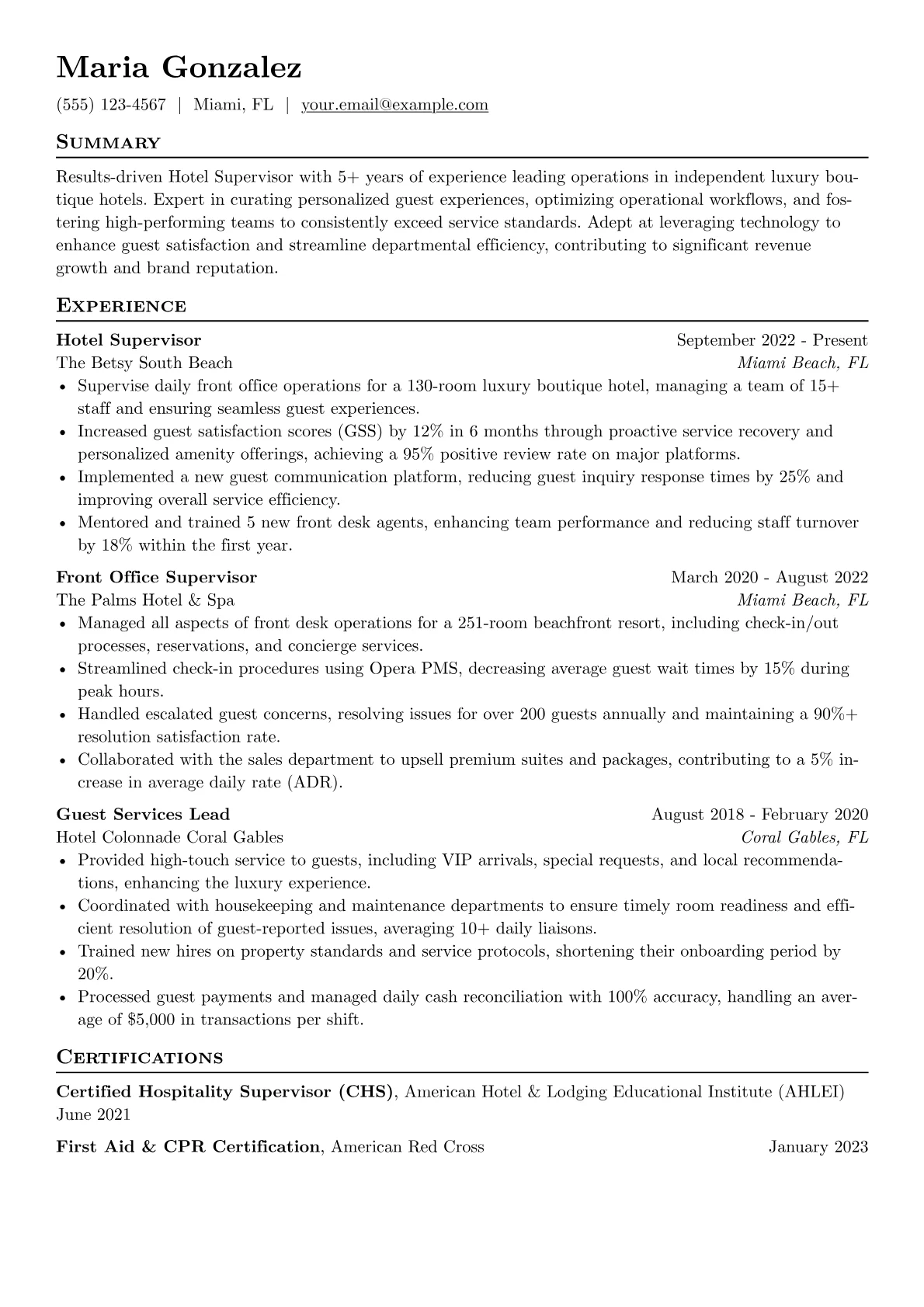 Boutique Hotel Operations version - Page 1