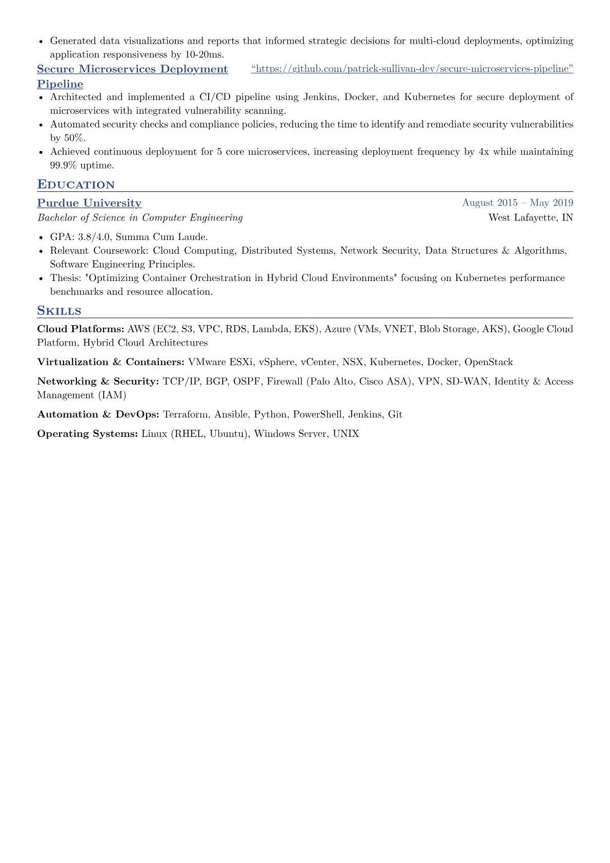 HP resume example, Solutions Architect Hp, page 2