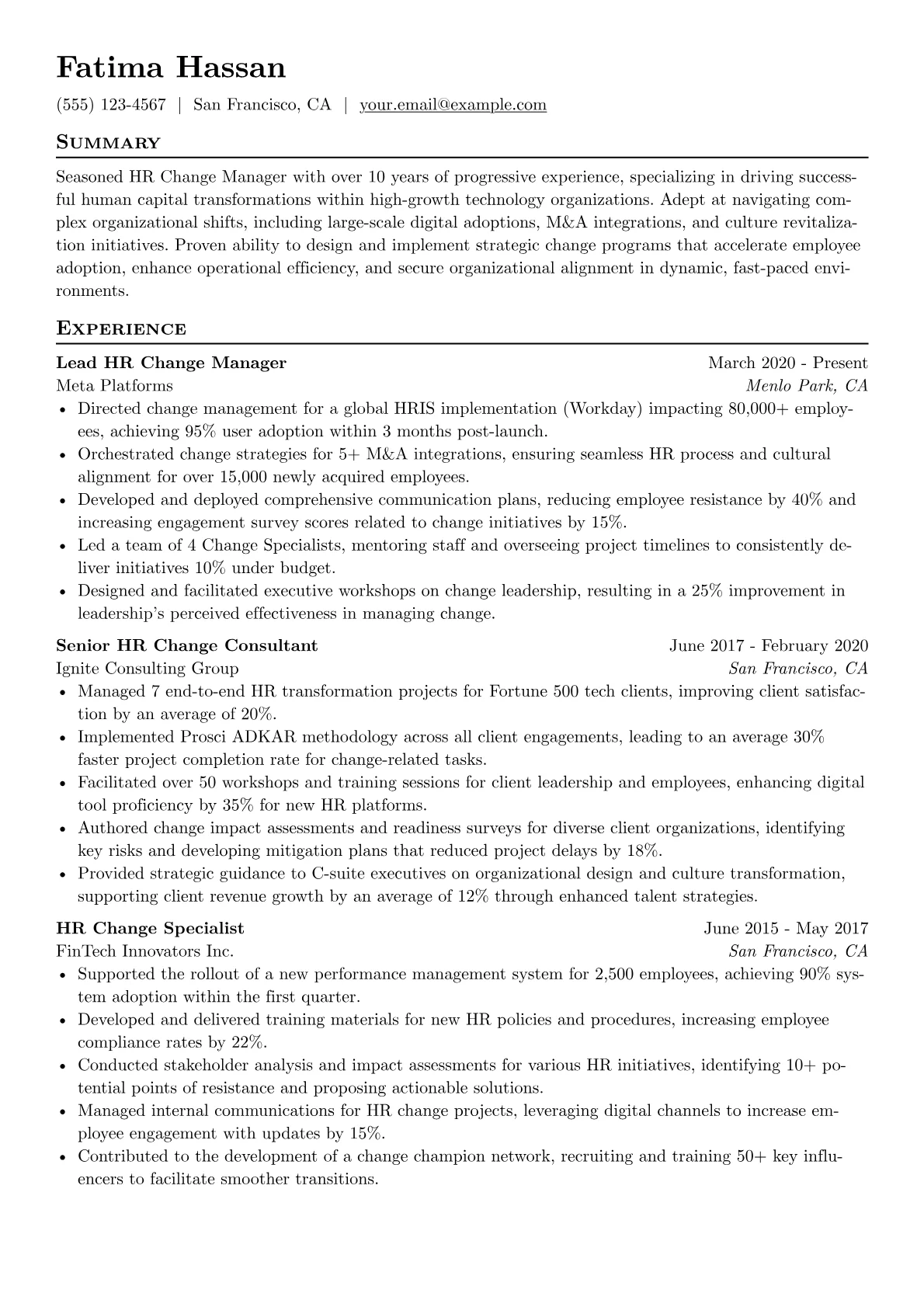 HR Change Manager version - Page 1