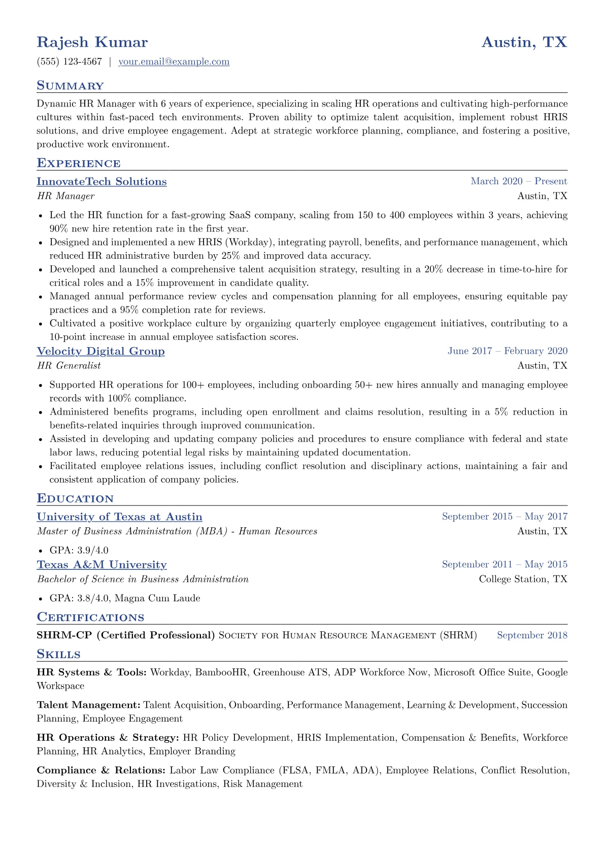 HR Manager - Tech version - Page 1
