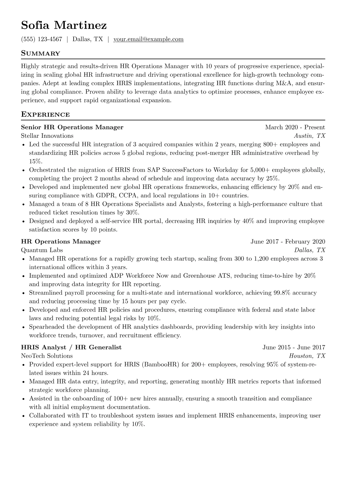 HR Operations Manager version - Page 1