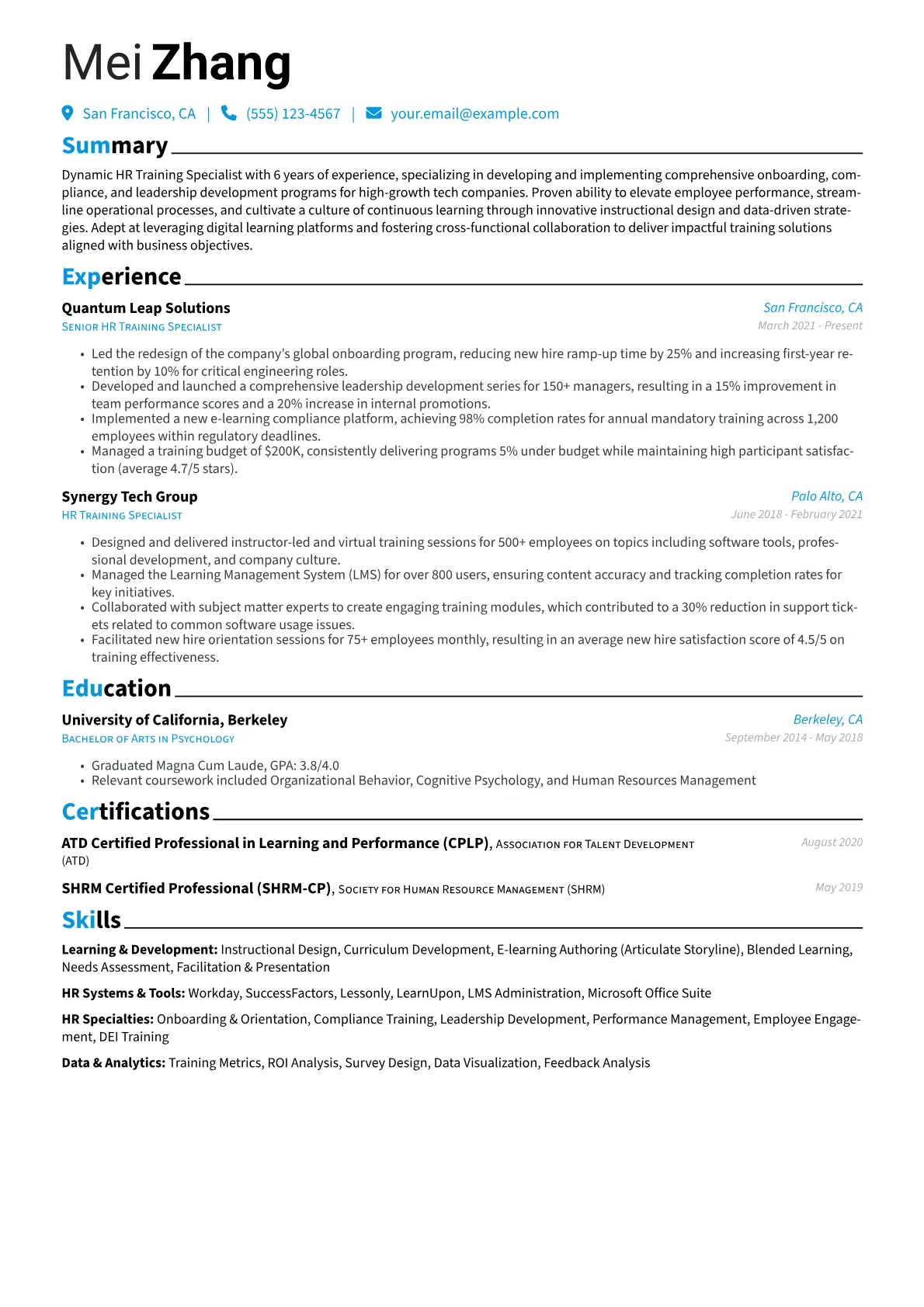 HR Training Specialist version - Page 1