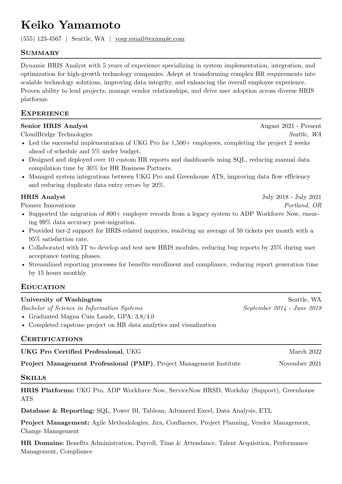 HRIS Analyst - System version - Page 1