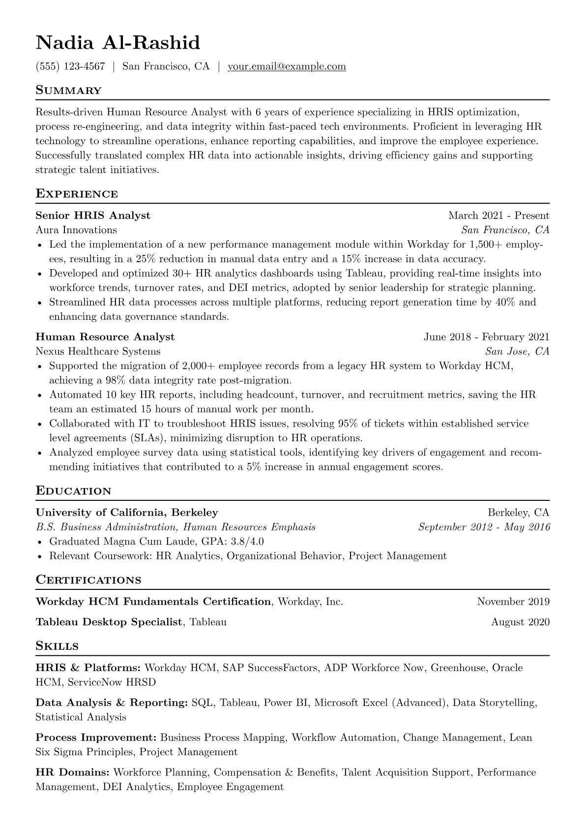 Human Resource Analyst version - Page 1