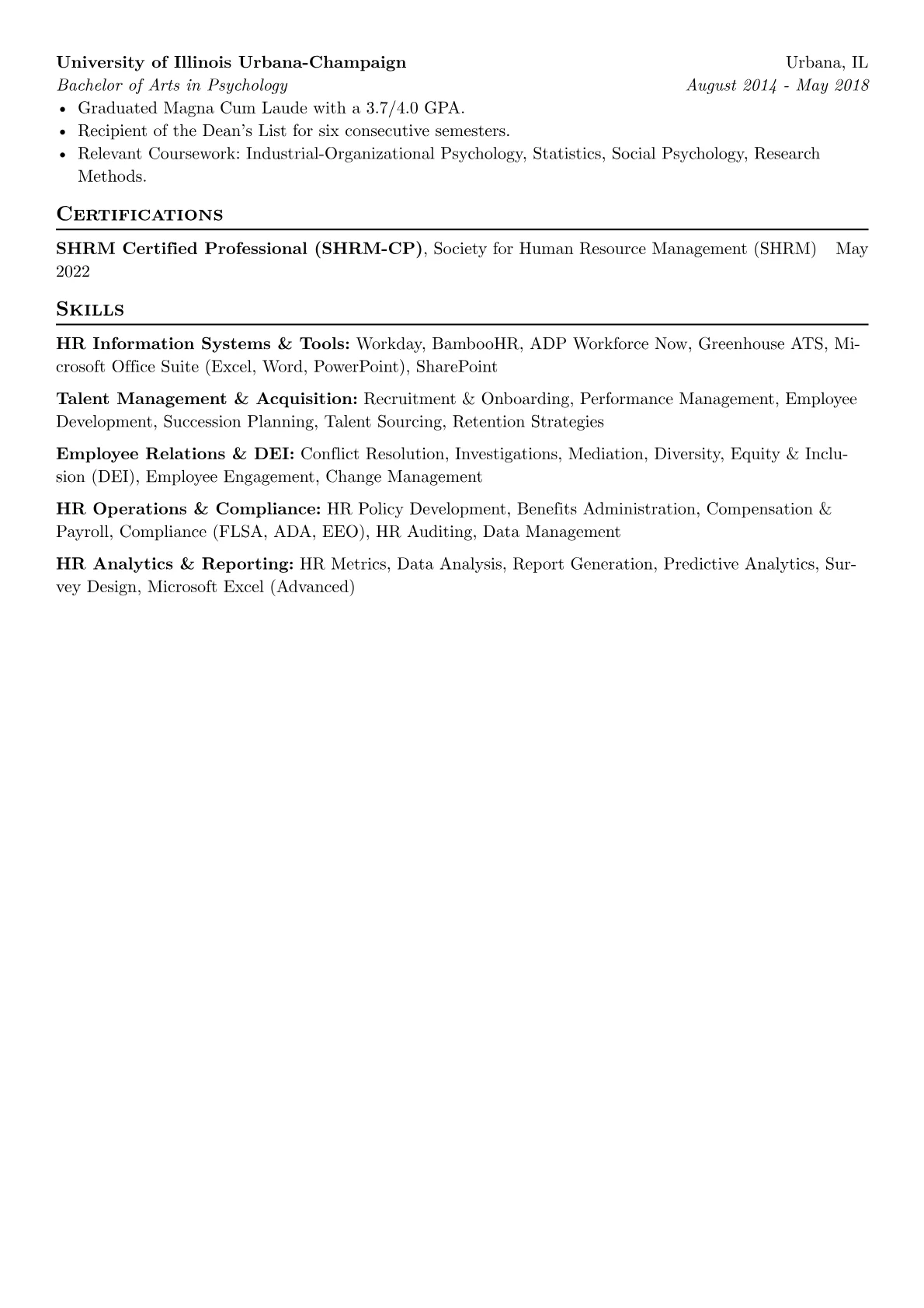 Human Resources Professional resume example, Non-Profit HR Specialist, page 2