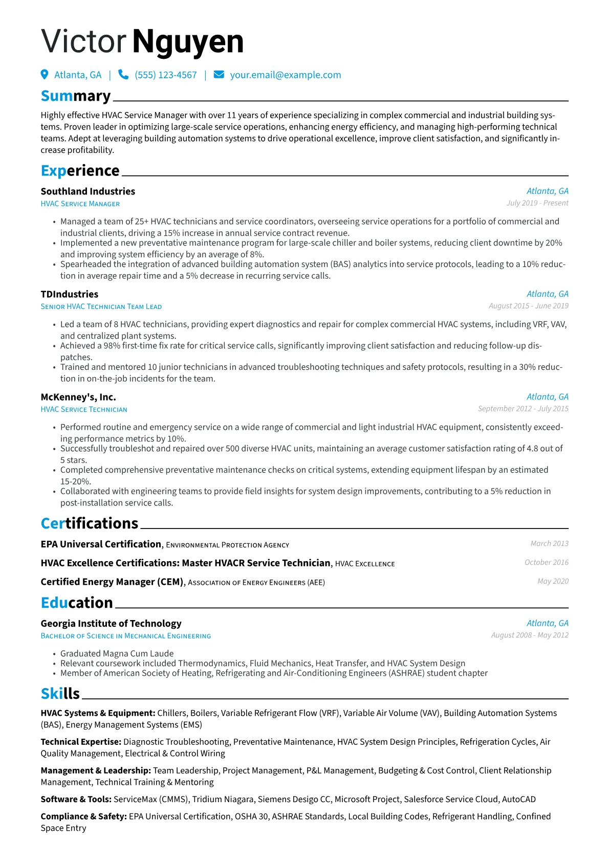 HVAC Service Manager version - Page 1