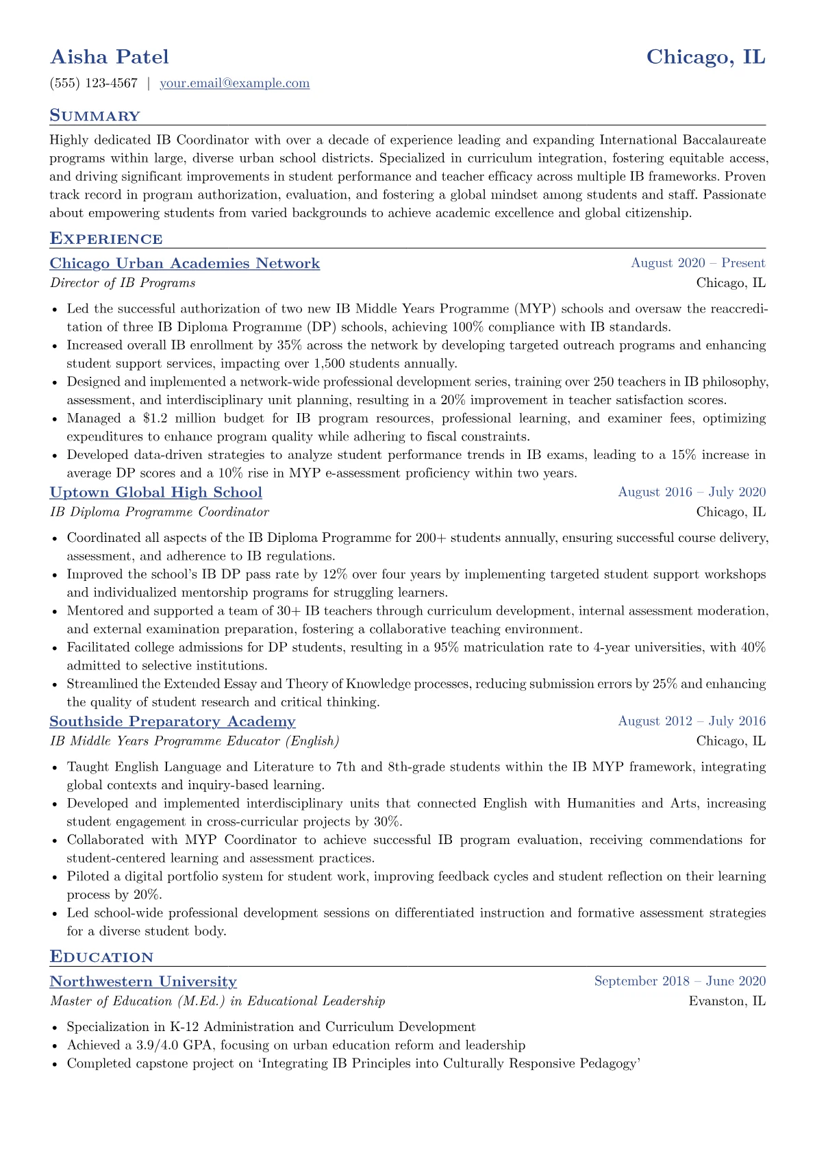 IB Coordinator - Urban version - Page 1