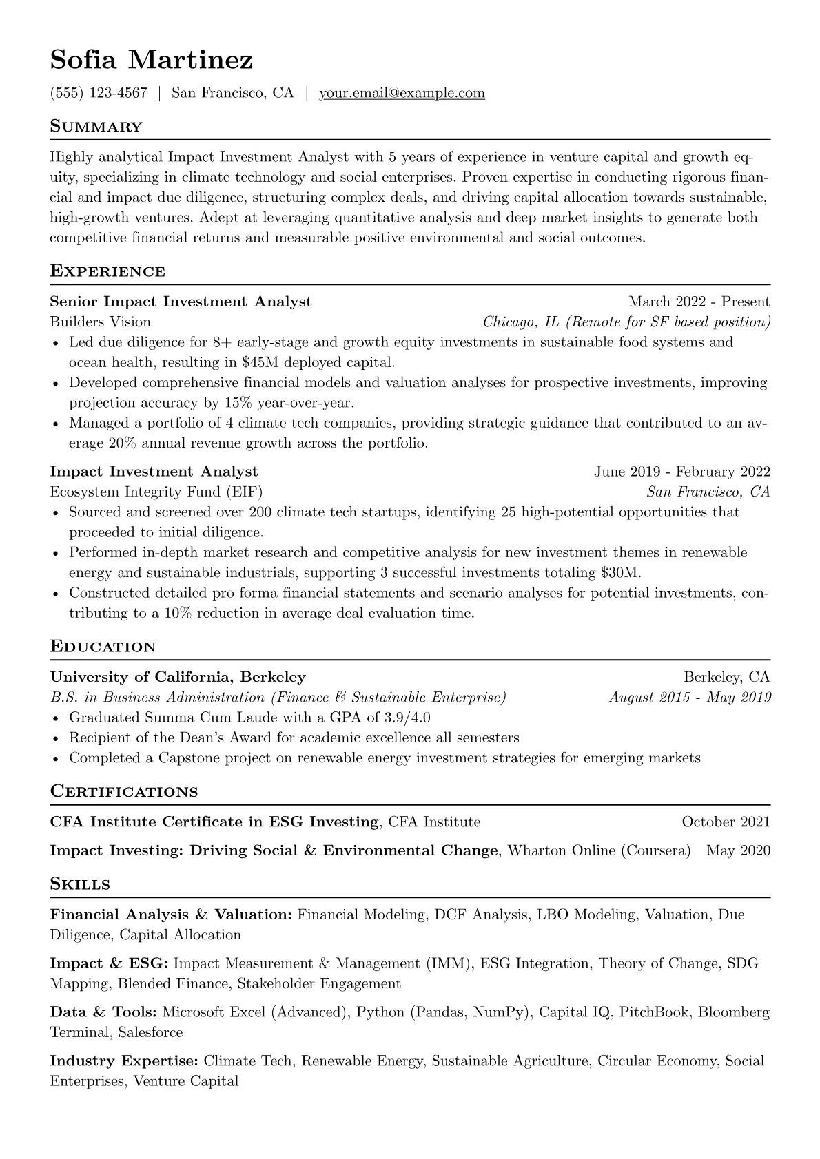 Impact Investment version - Page 1