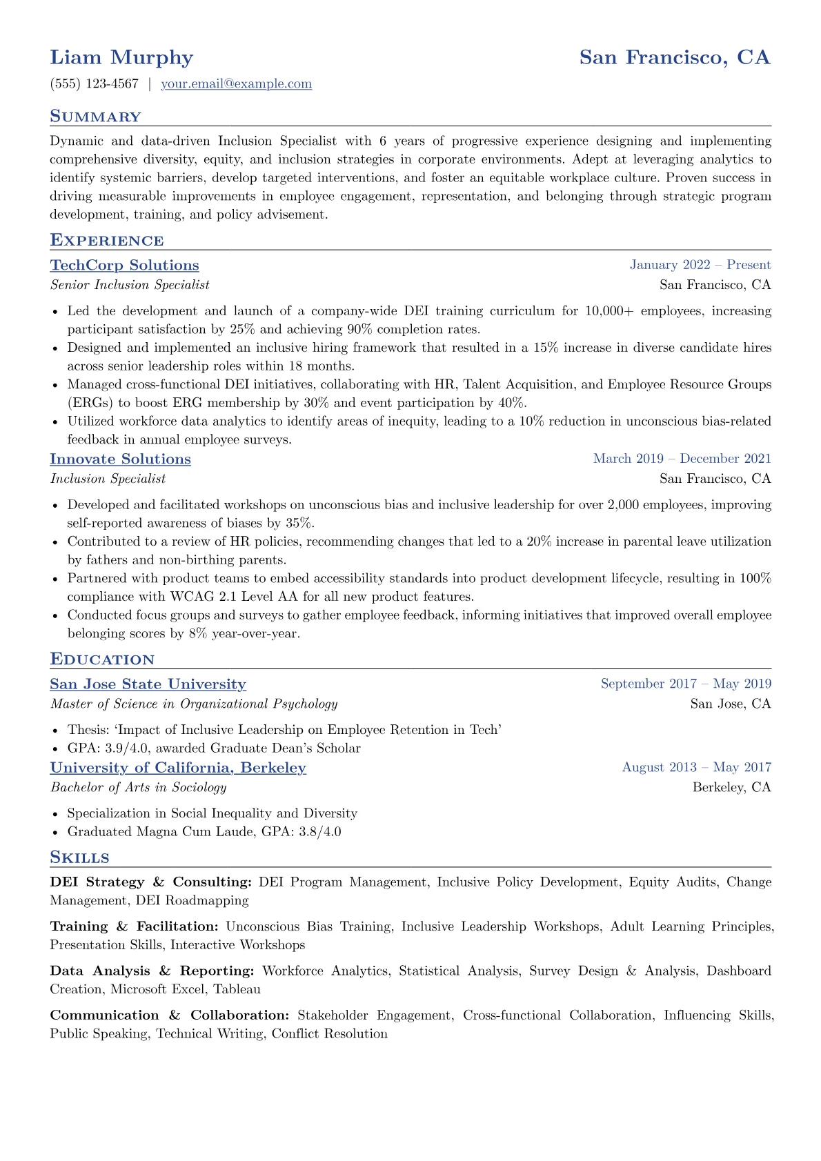 Corporate DEI Specialist version - Page 1