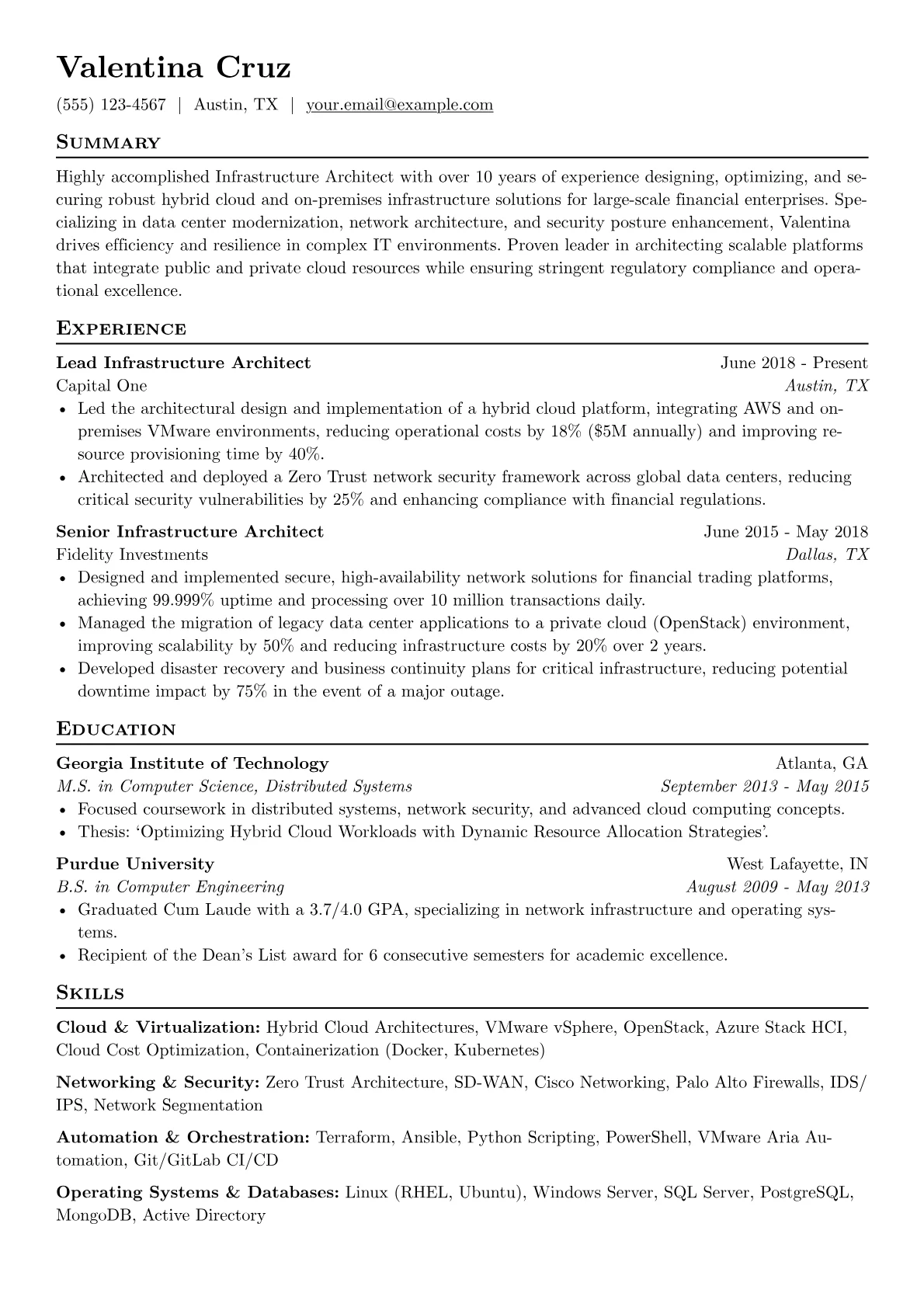 Infrastructure version - Page 1