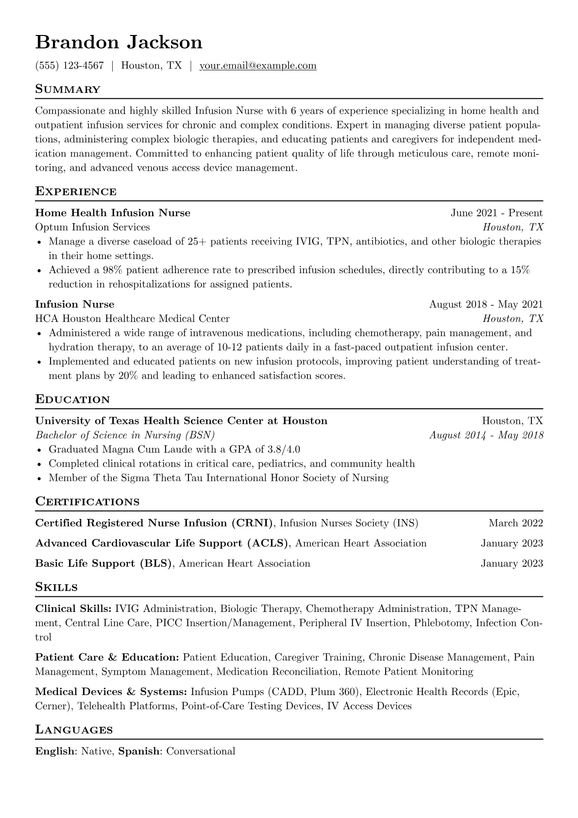 Home Health Infusion Nurse version - Page 1