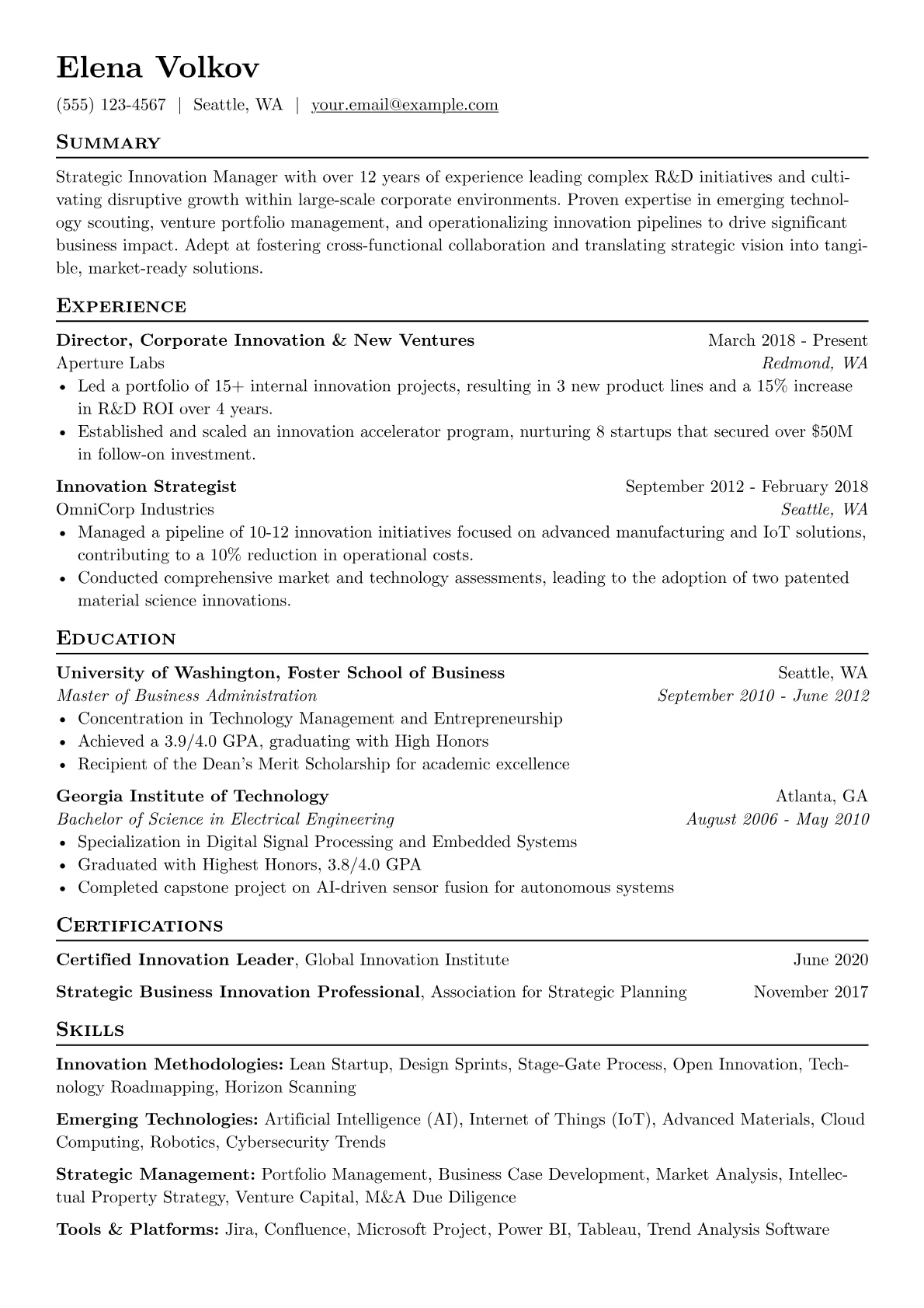 Corporate R&D version - Page 1