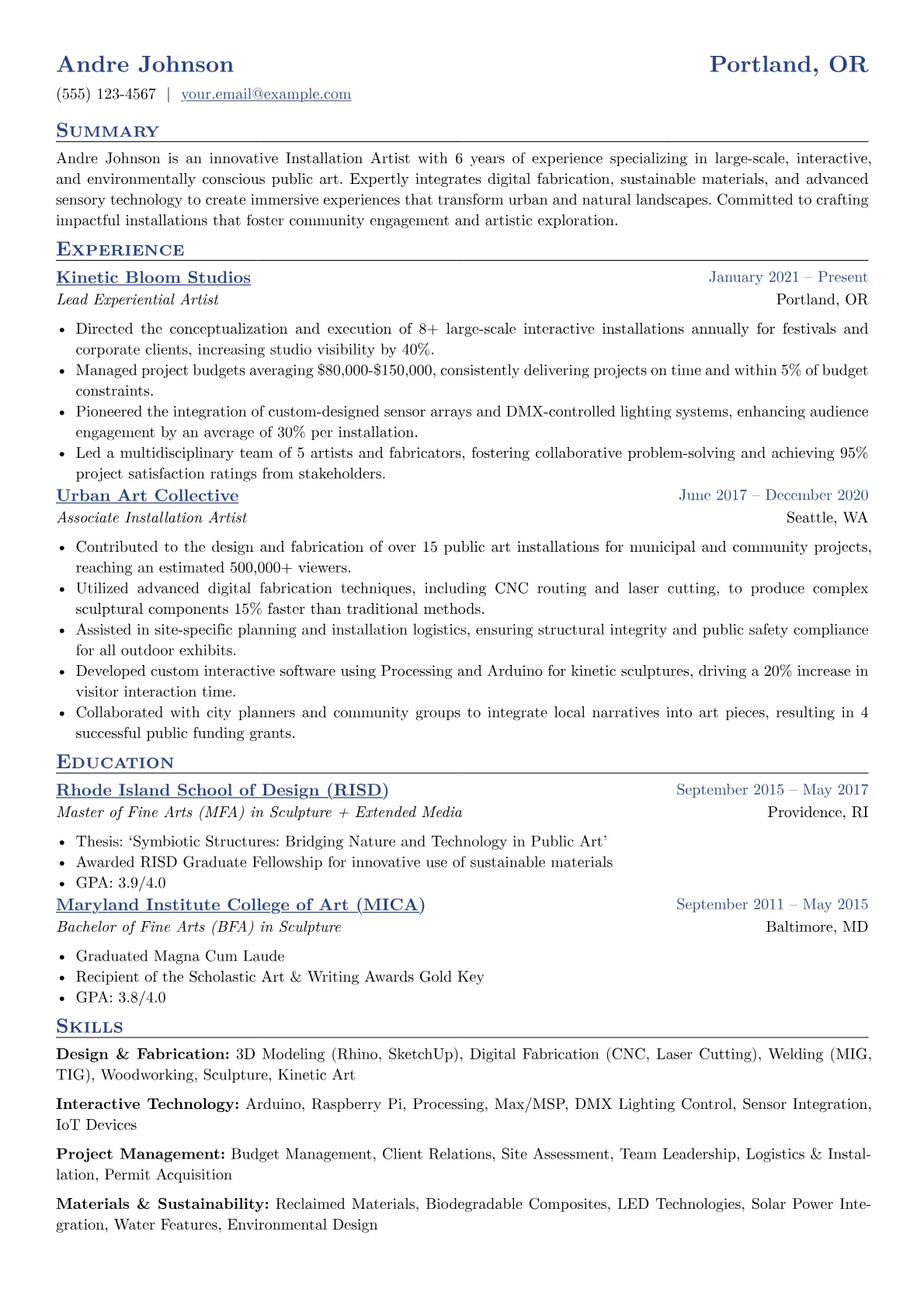 Installation Artist version - Page 1