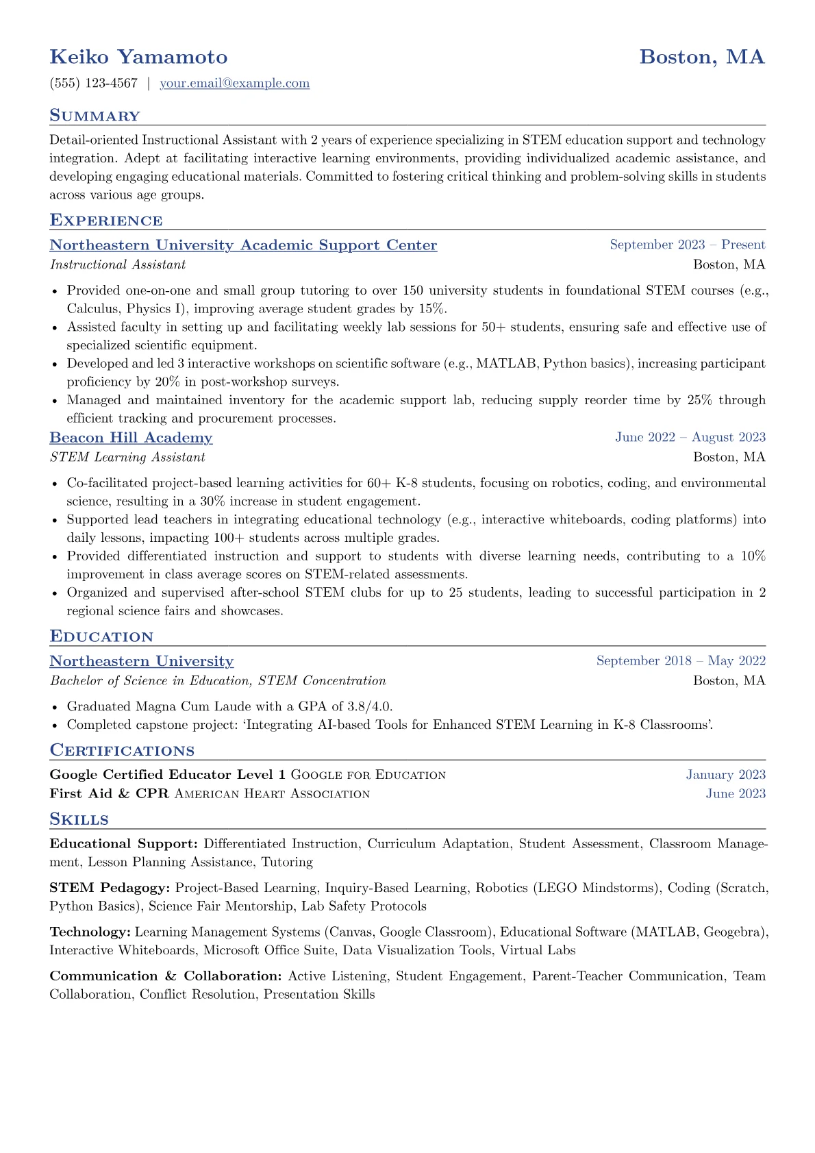 Educational Support version - Page 1