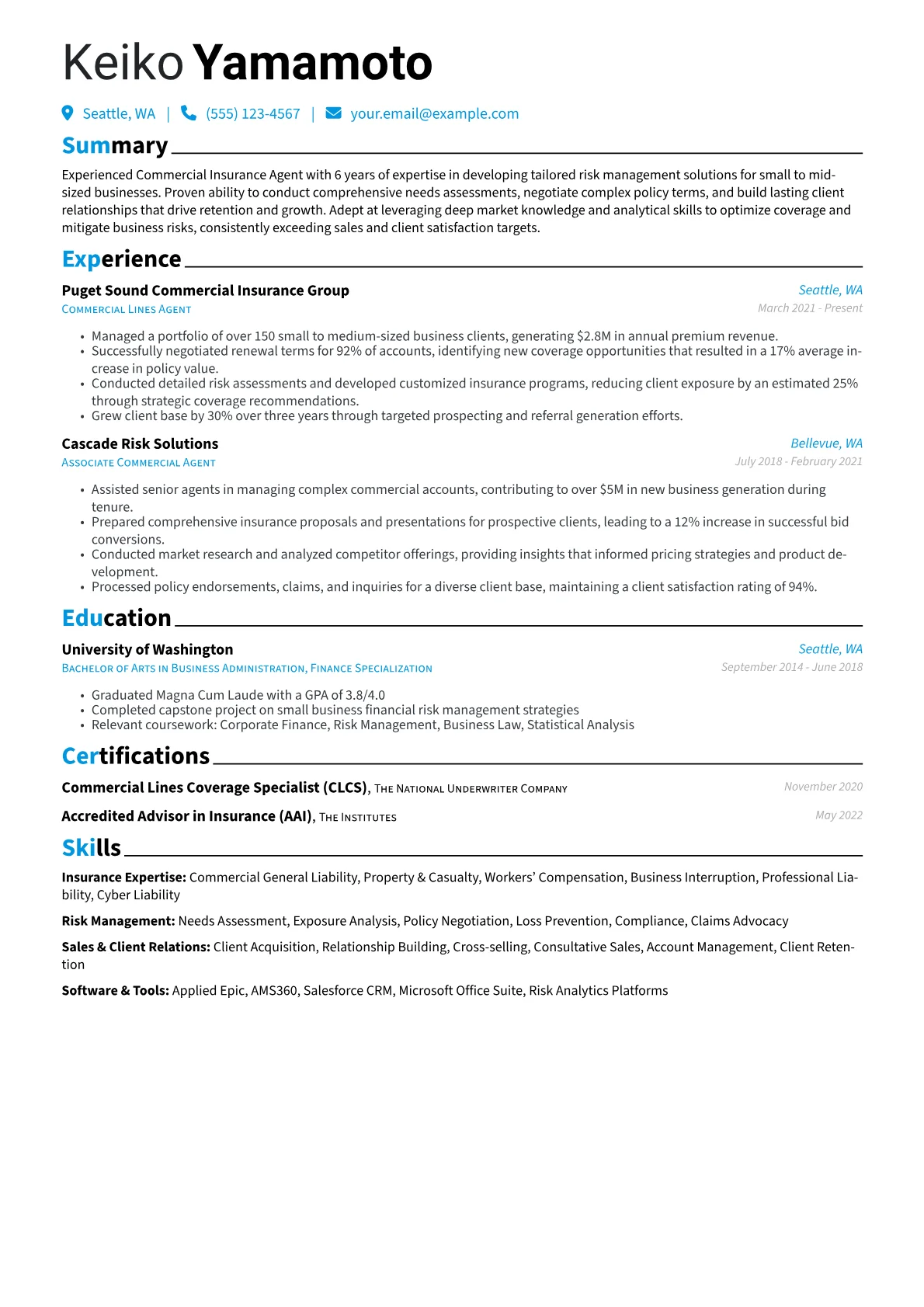 Commercial Insurance version - Page 1