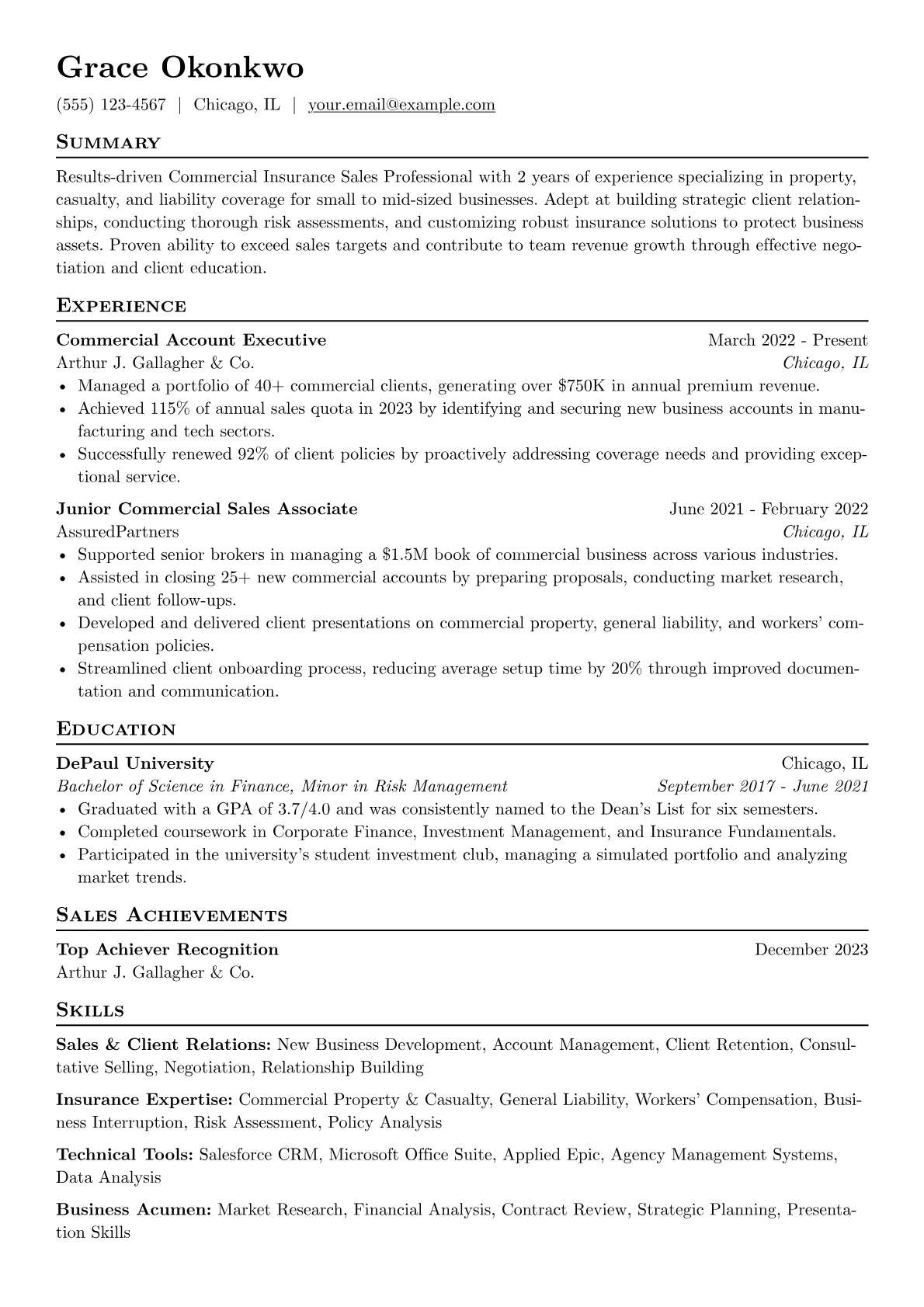Commercial Insurance version - Page 1