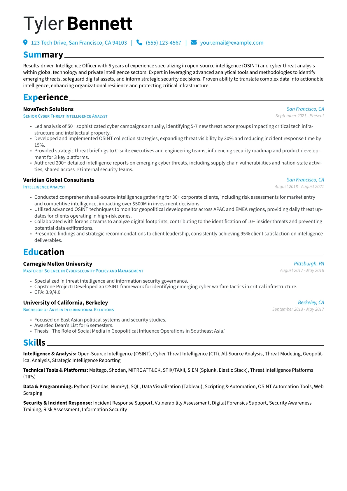 Intelligence & Analysis version - Page 1