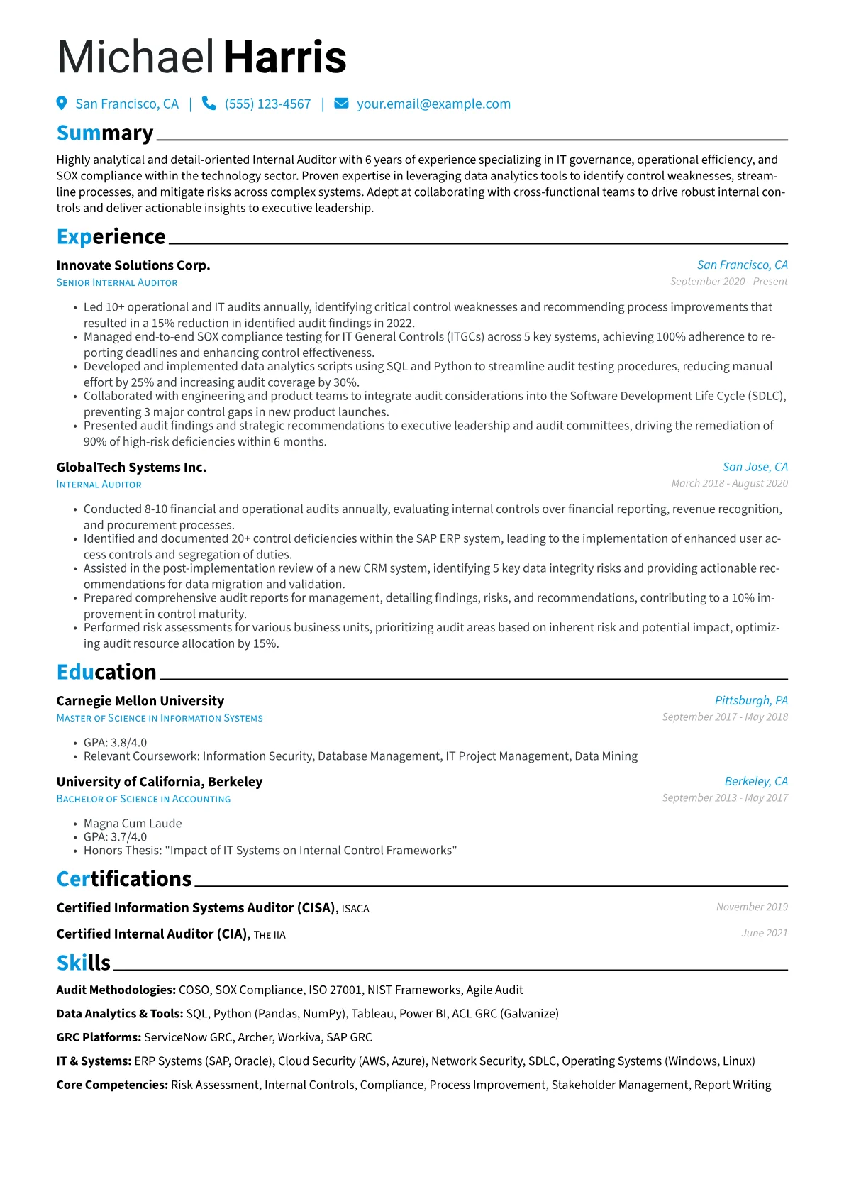 Internal Auditor version - Page 1