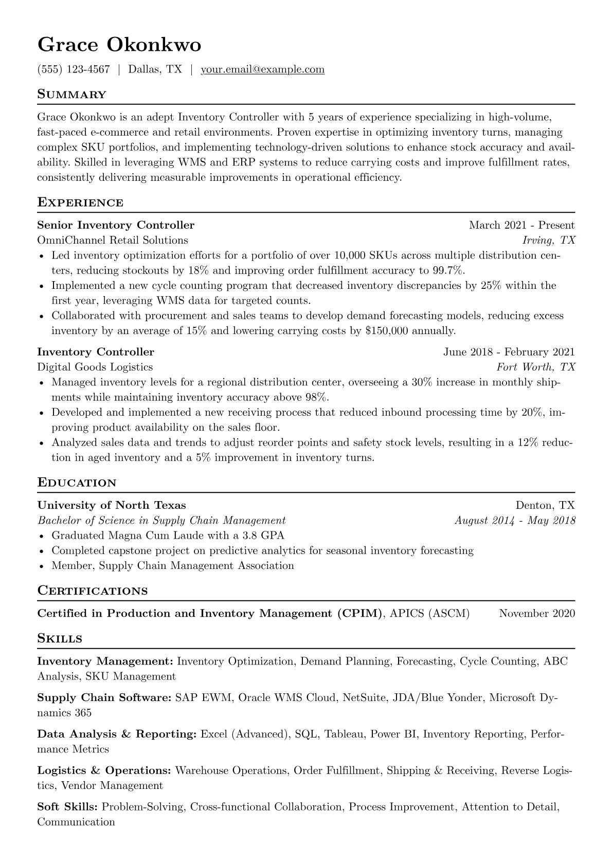 Inventory Management version - Page 1