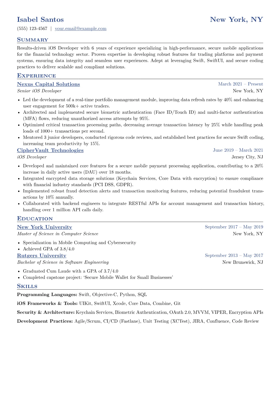 Fintech iOS Developer version - Page 1